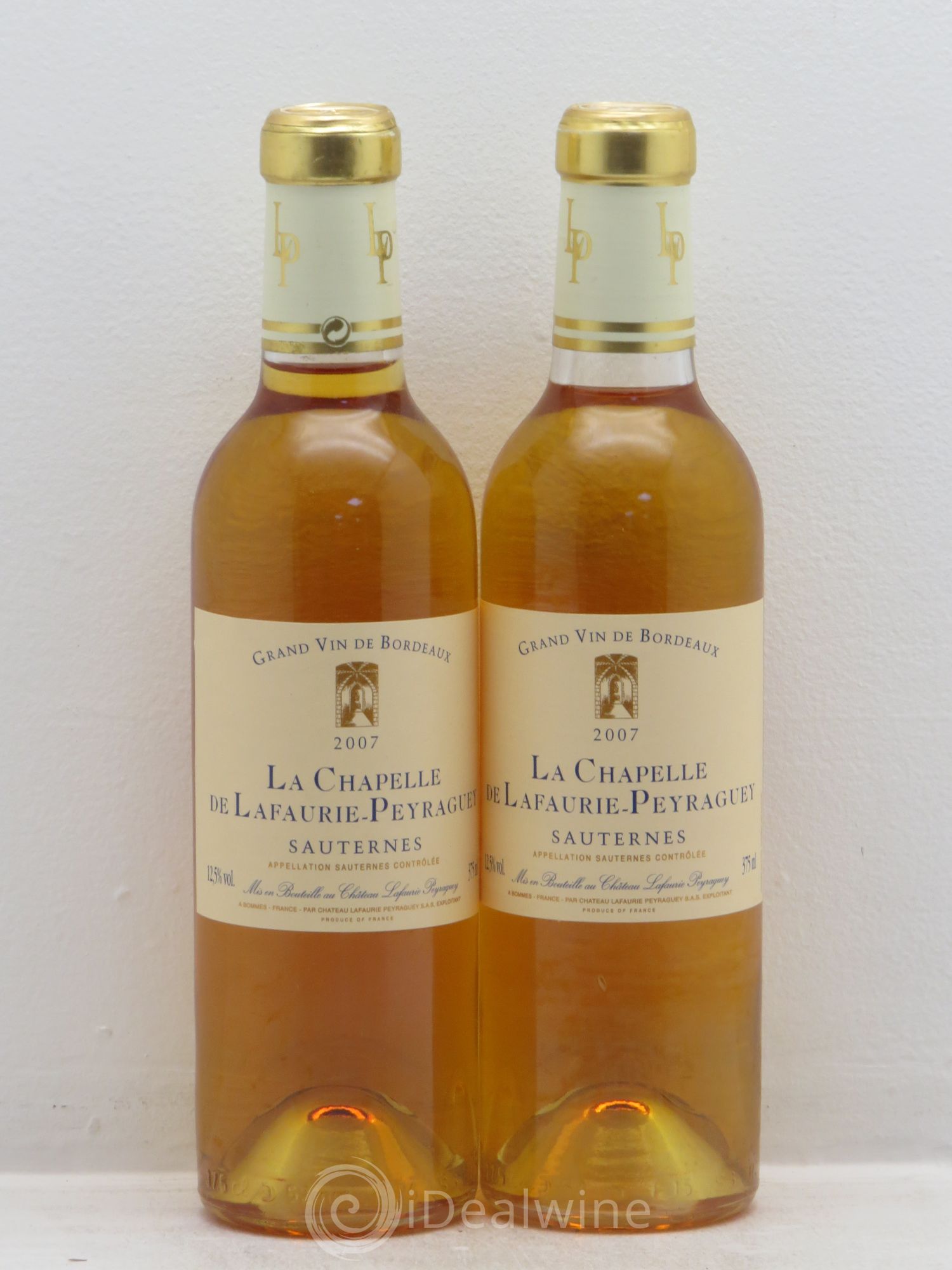 Sauternes La Chapelle de Lafaurie Peyraguey (sans prix de réserve) 2007 - Posten von 2 Demi-Flaschen - 0