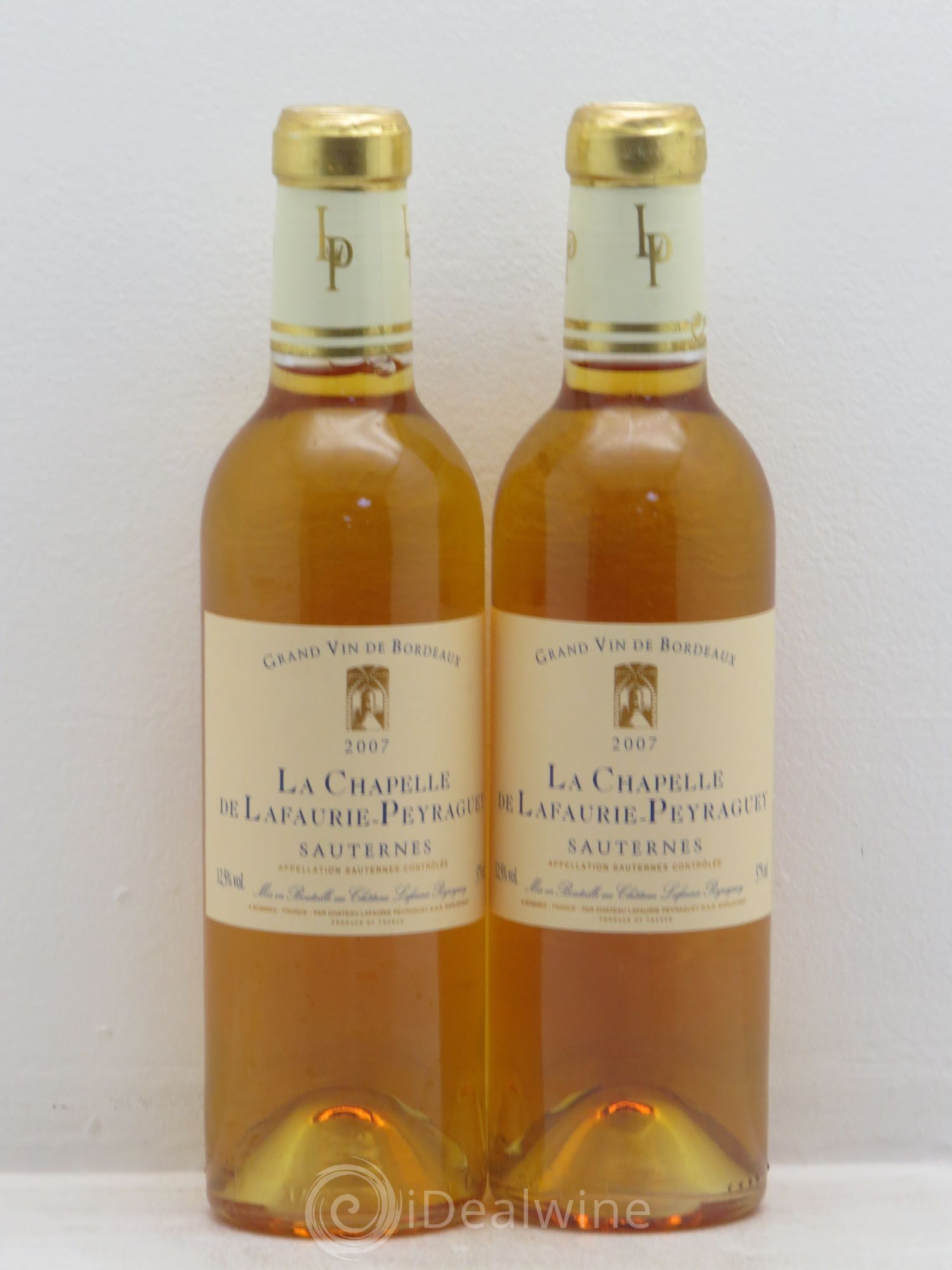 Sauternes La Chapelle de Lafaurie Peyraguey (sans prix de réserve) 2007 - Posten von 2 Demi-Flaschen - 0