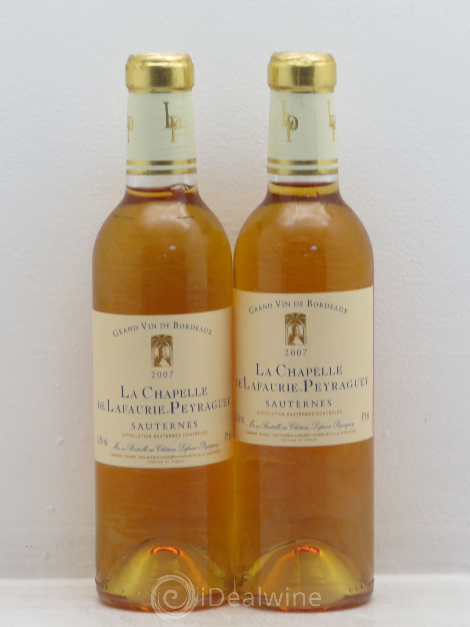 Sauternes La Chapelle de Lafaurie Peyraguey (sans prix de réserve) 2007 - Posten von 2 Demi-Flaschen - 0