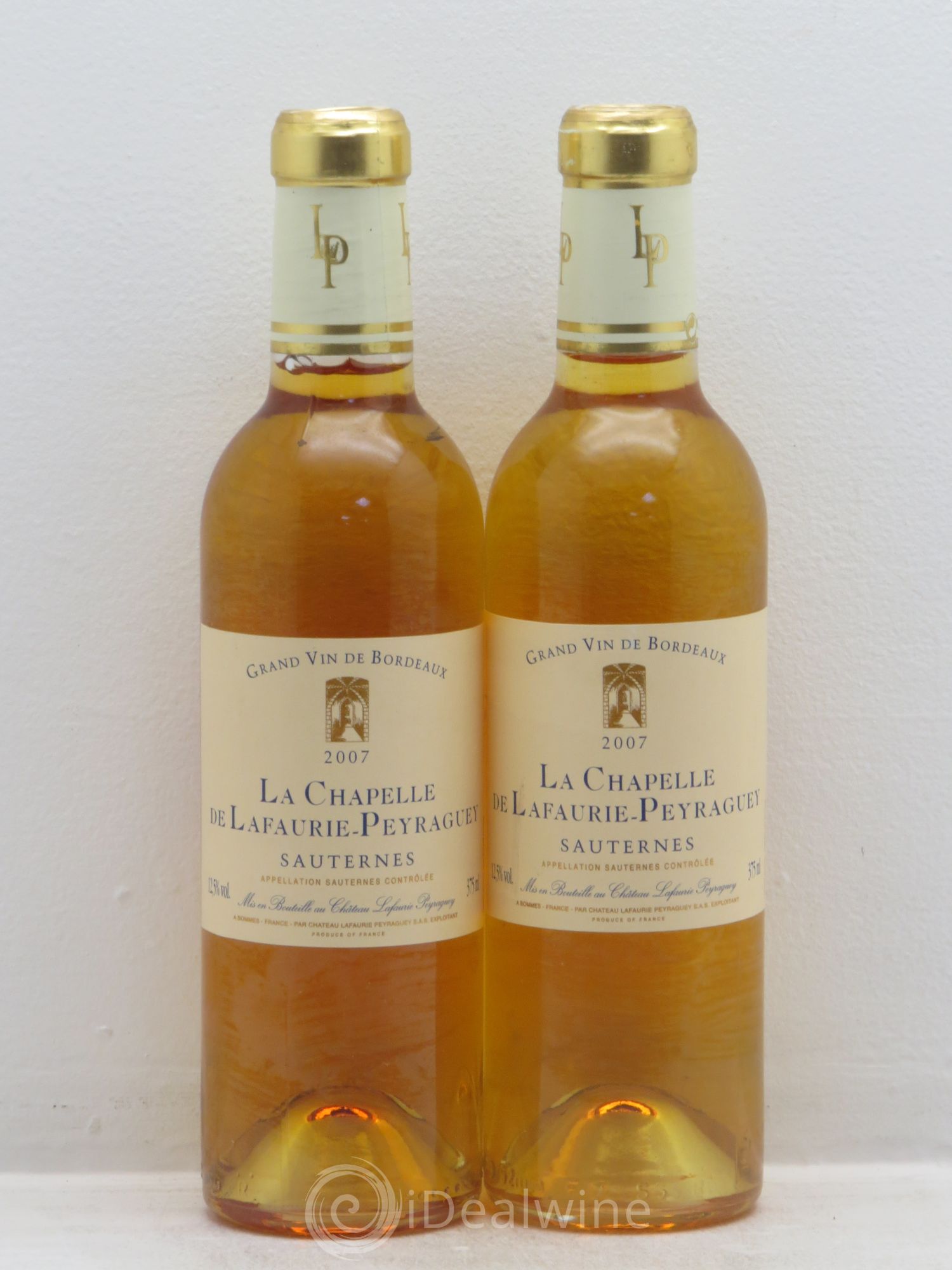 Sauternes La Chapelle de Lafaurie Peyraguey (sans prix de réserve) 2007 - Posten von 2 Demi-Flaschen - 0