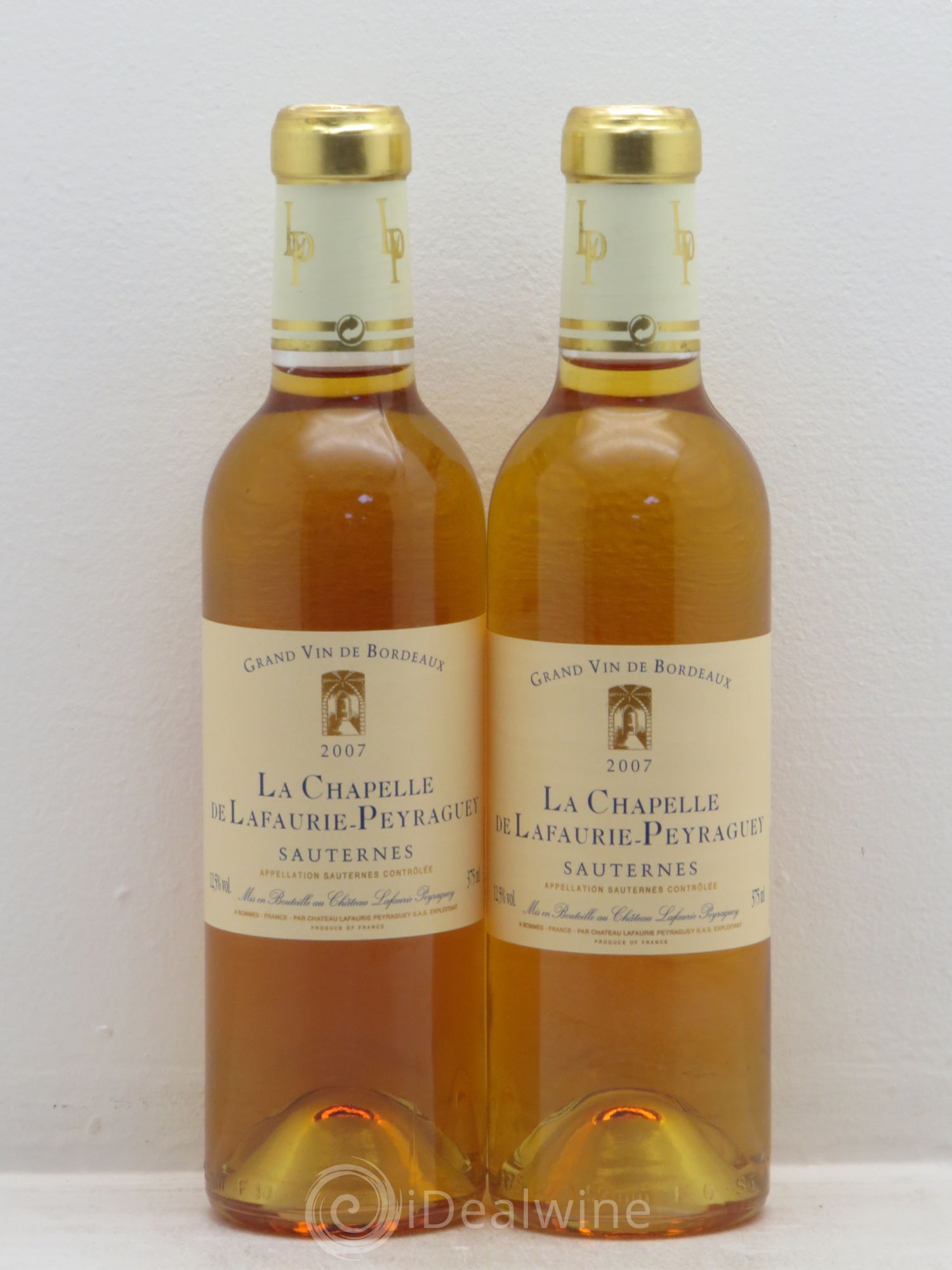 Sauternes La Chapelle de Lafaurie Peyraguey (sans prix de réserve) 2007 - Posten von 2 Demi-Flaschen - 0