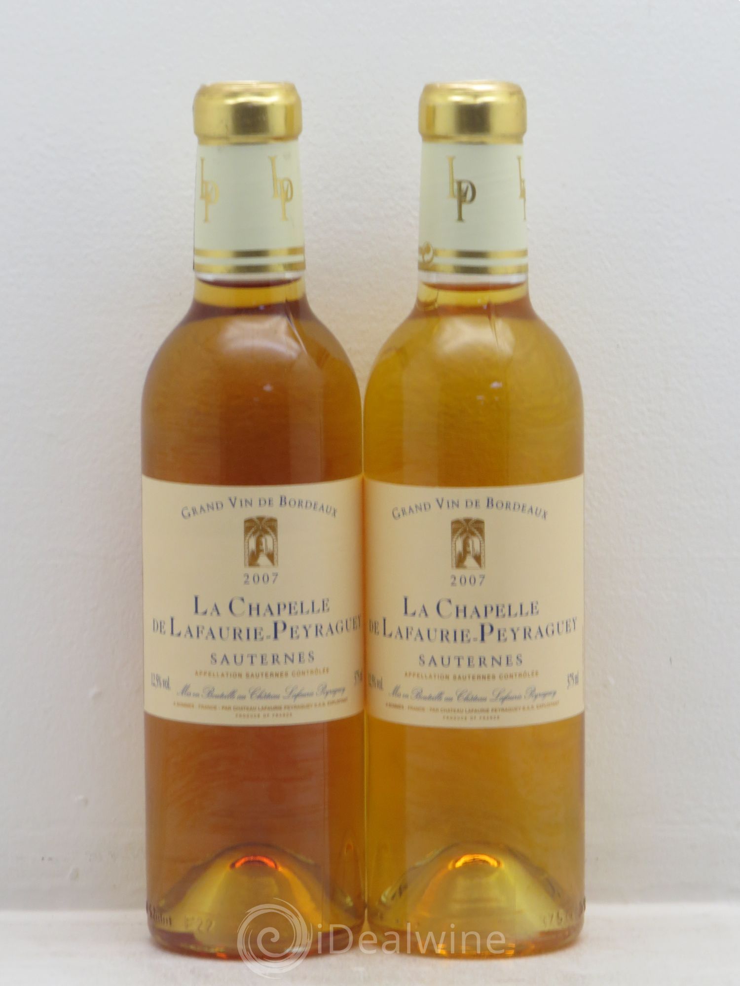 Sauternes La Chapelle de Lafaurie Peyraguey (sans prix de réserve) 2007 - Posten von 2 Demi-Flaschen - 0