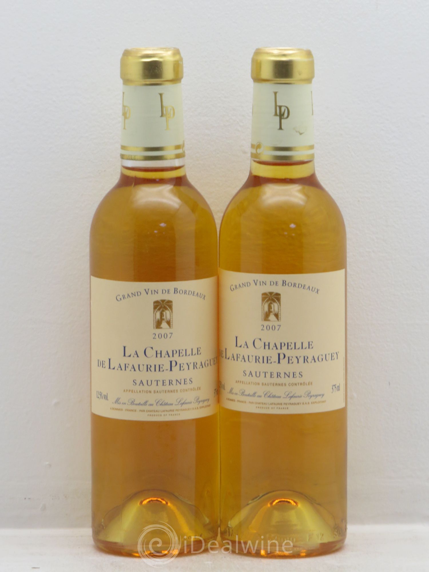 Sauternes La Chapelle de Lafaurie Peyraguey (sans prix de réserve) 2007 - Posten von 2 Demi-Flaschen - 0
