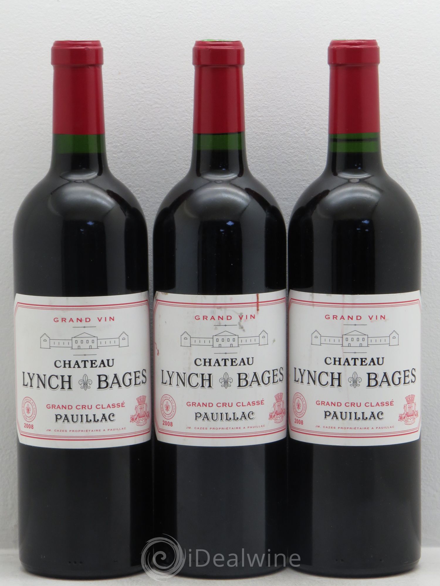 Château Lynch Bages 5ème Grand Cru Classé 2008 - Lot de 3 bouteilles - 0