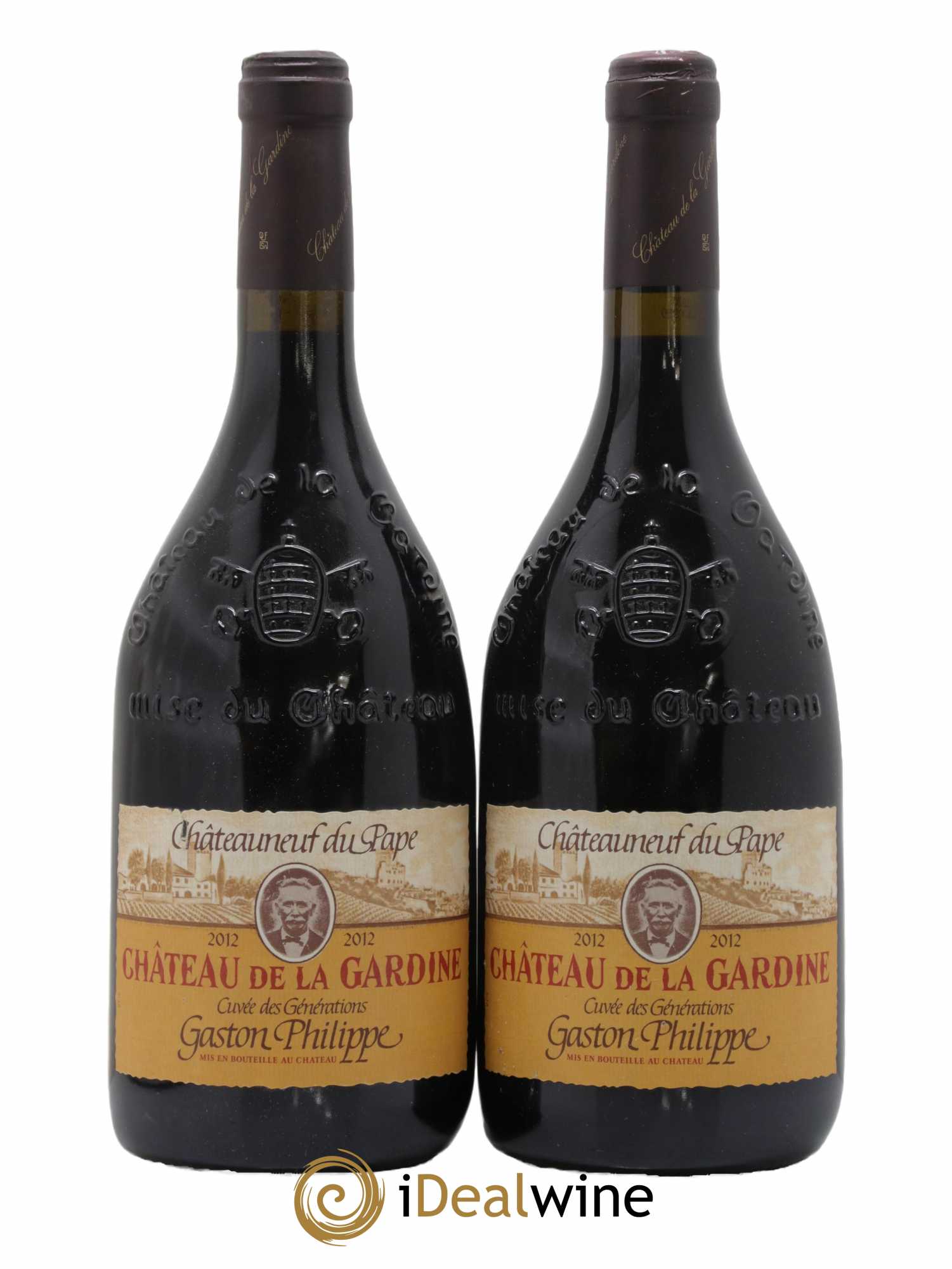 Châteauneuf-du-Pape Château de La Gardine Cuvée des Générations Gaston Philippe Famille Brunel Gaston Philippe 2012 - Lot de 2 bouteilles - 0