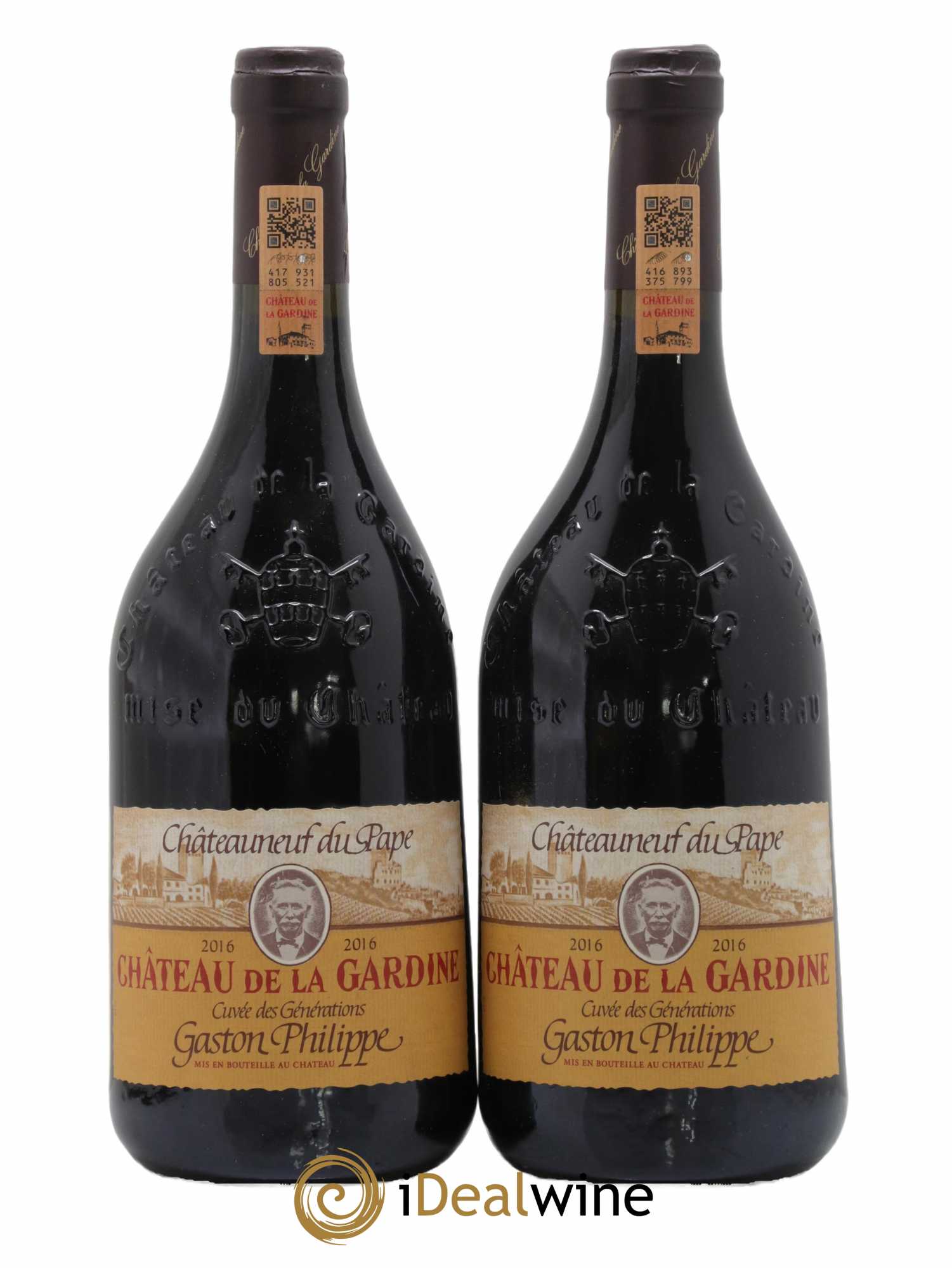 Châteauneuf-du-Pape Château de La Gardine Cuvée des Générations Gaston Philippe Famille Brunel Gaston Philippe 2016 - Lot de 2 bouteilles - 0