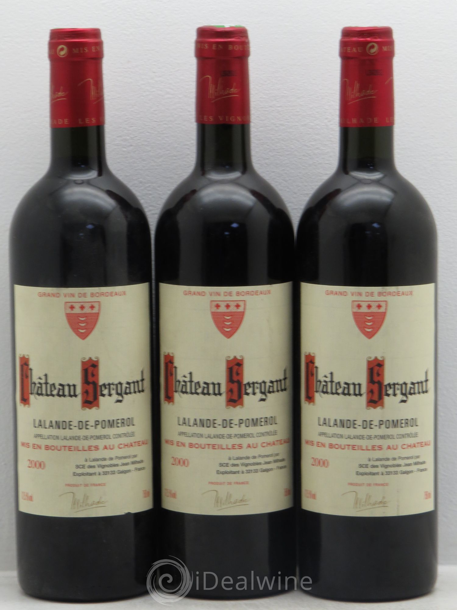 Bordeaux Château Sergant Lalande de Pomerol 2000 - Posten von 3 Flaschen - 0