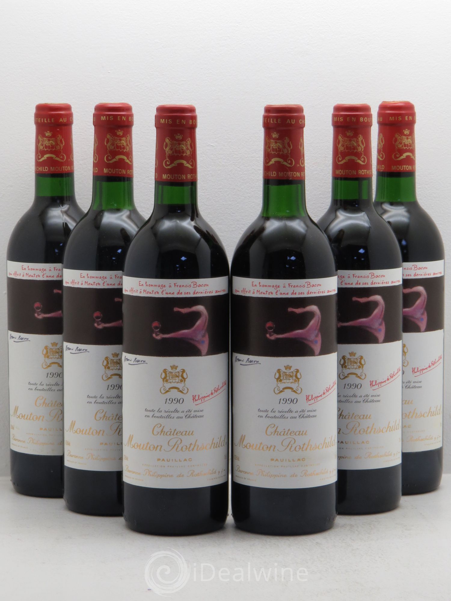 Château Mouton Rothschild 1er Grand Cru Classé 1990 - Lot de 6 bouteilles - 0