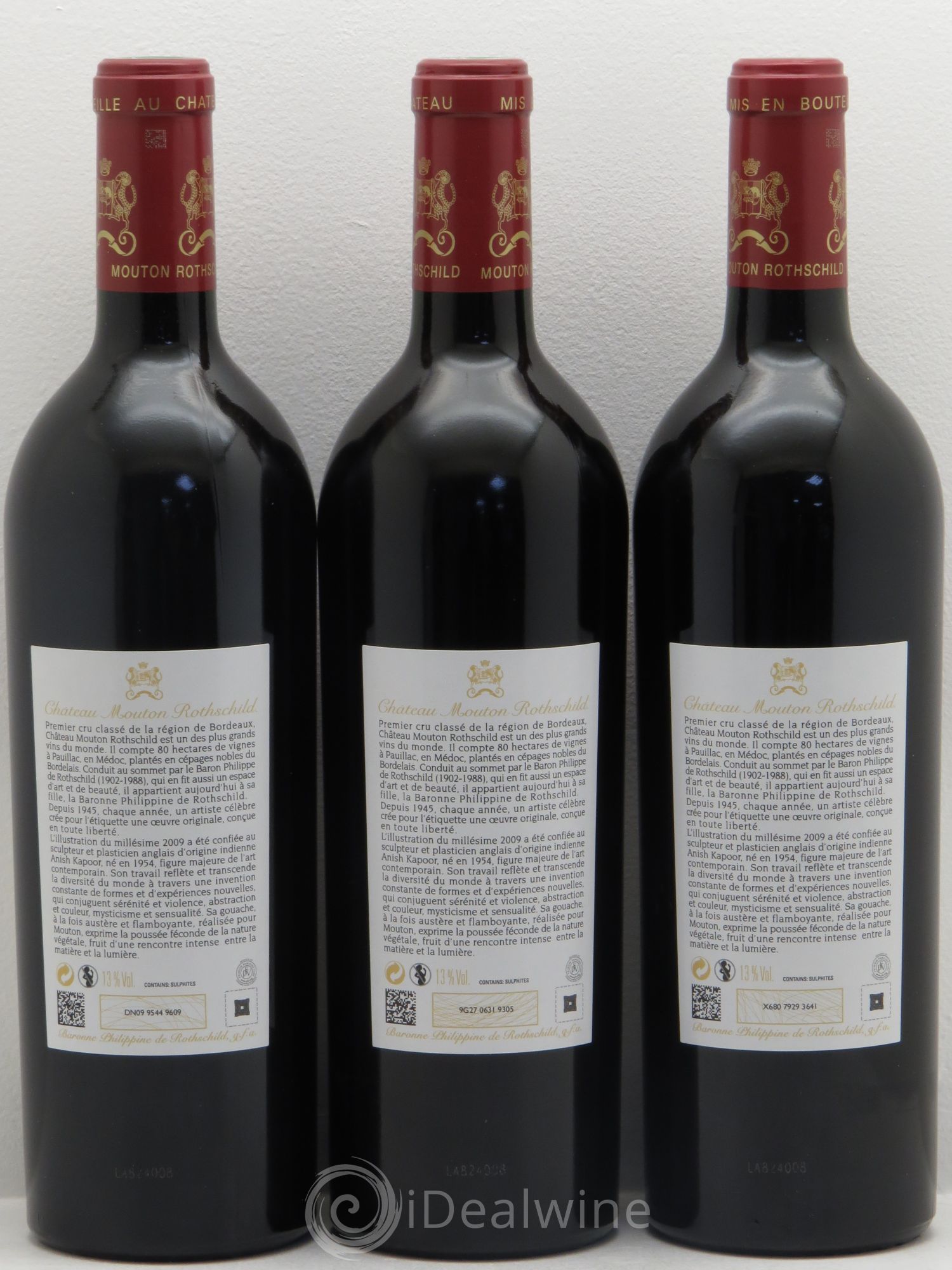 Château Mouton Rothschild 1er Grand Cru Classé 2009 - Lot de 3 bouteilles - 1