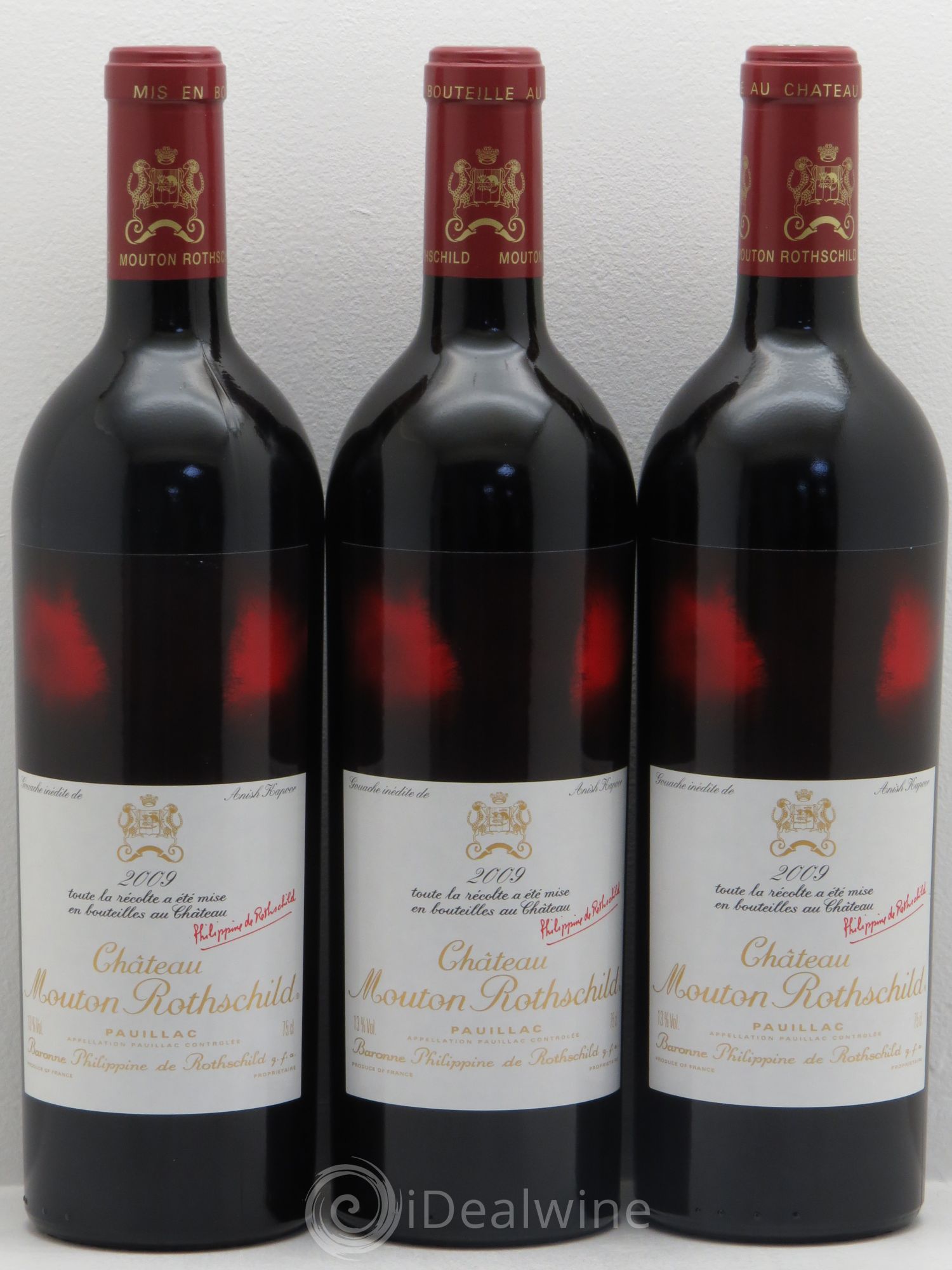 Château Mouton Rothschild 1er Grand Cru Classé 2009 - Lot de 3 bouteilles - 0