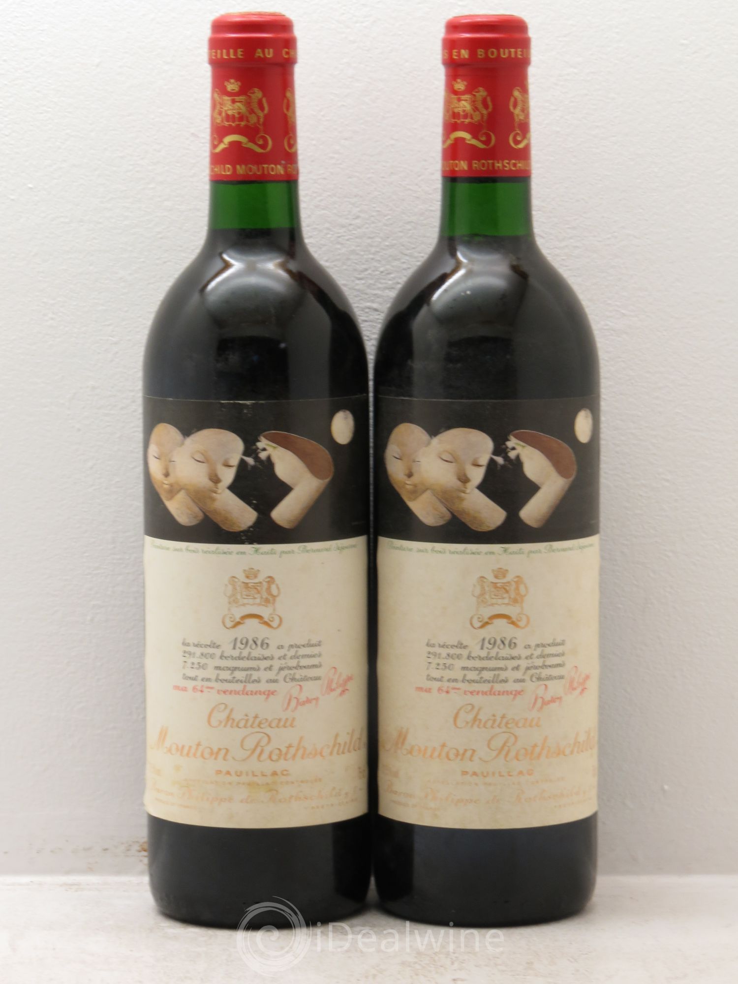 Château Mouton Rothschild 1er Grand Cru Classé 1986 - Lot de 2 bouteilles - 0