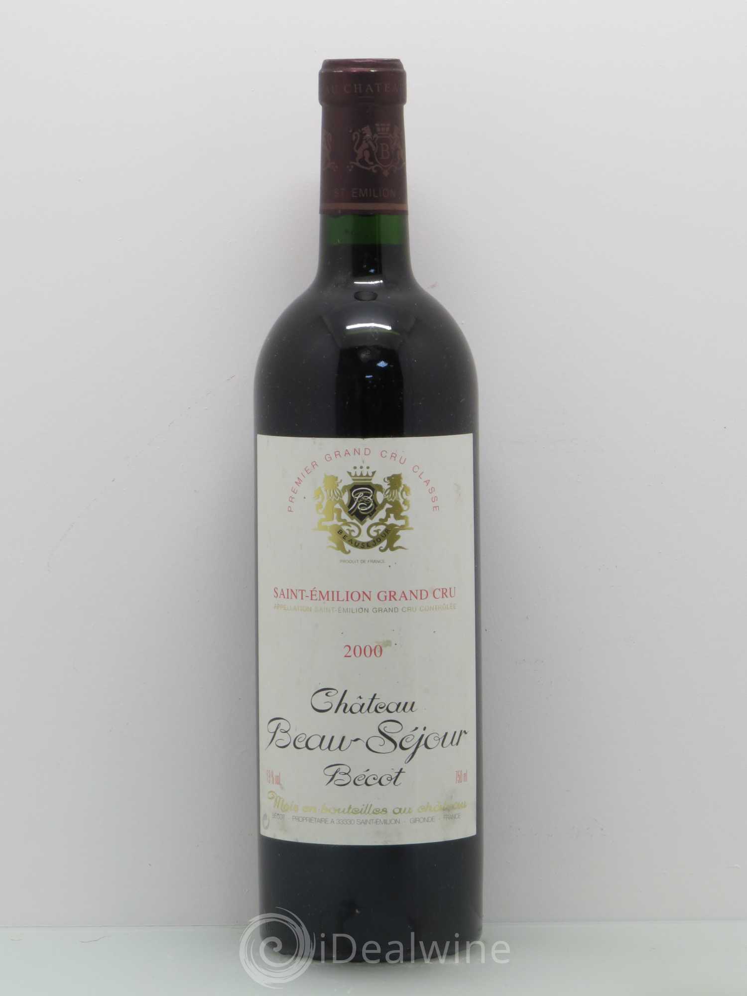Château Beau-Séjour Bécot 1er Grand Cru Classé B 2000 - Lot de 1 bouteille - 0