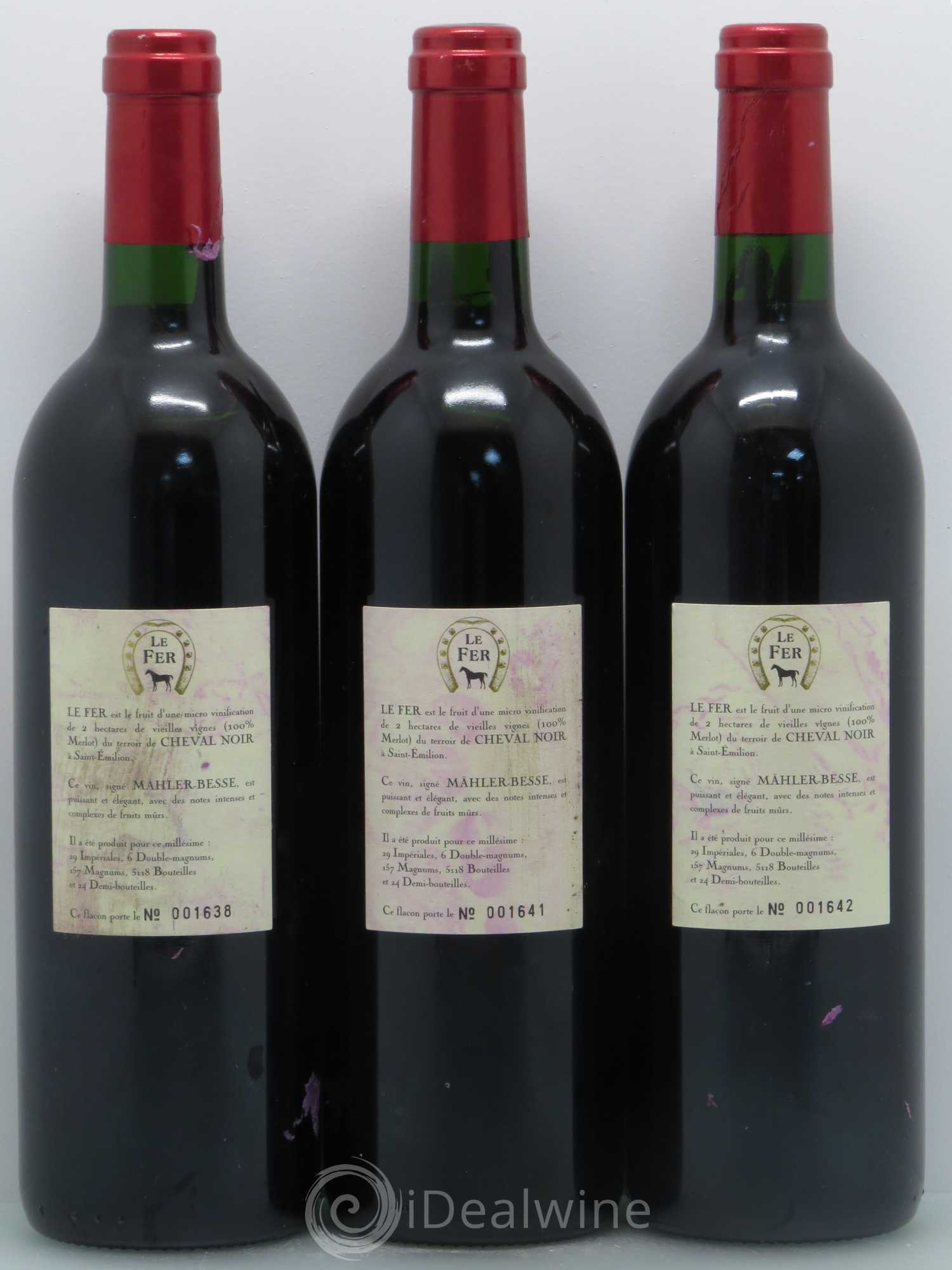 Saint-Émilion Le Fer de Cheval Noir - Saint-Emilion Grand Cru  (sans prix de réserve) 2000 - Posten von 3 Flaschen - 1