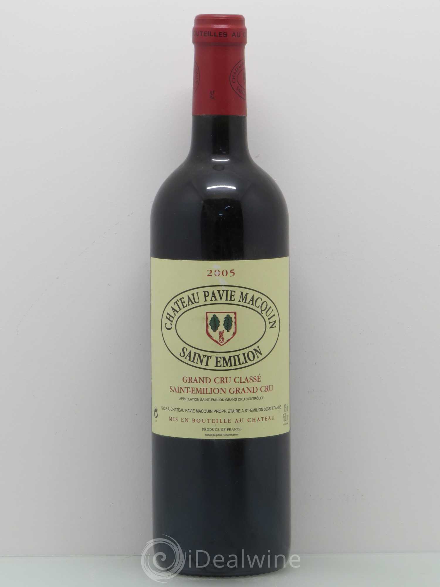 Château Pavie Macquin 1er Grand Cru Classé B 2005 - Lot de 1 bouteille - 0