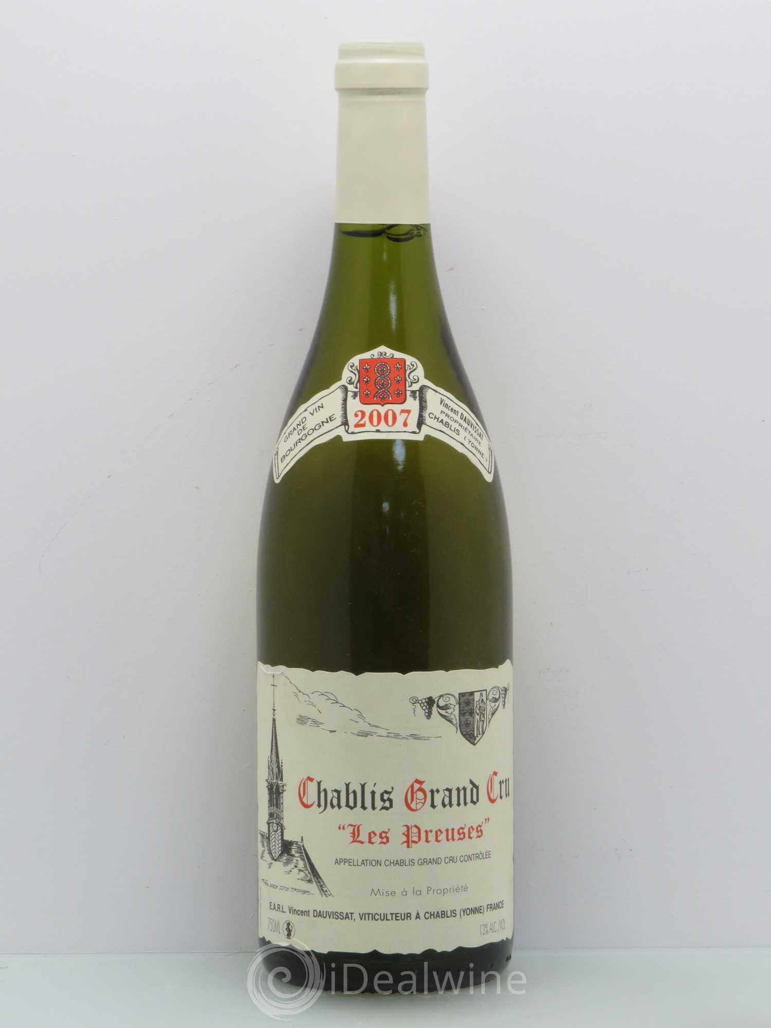 Chablis Grand Cru Les Preuses Vincent Dauvissat (Domaine) 2007 - Lot de 1 bouteille - 0
