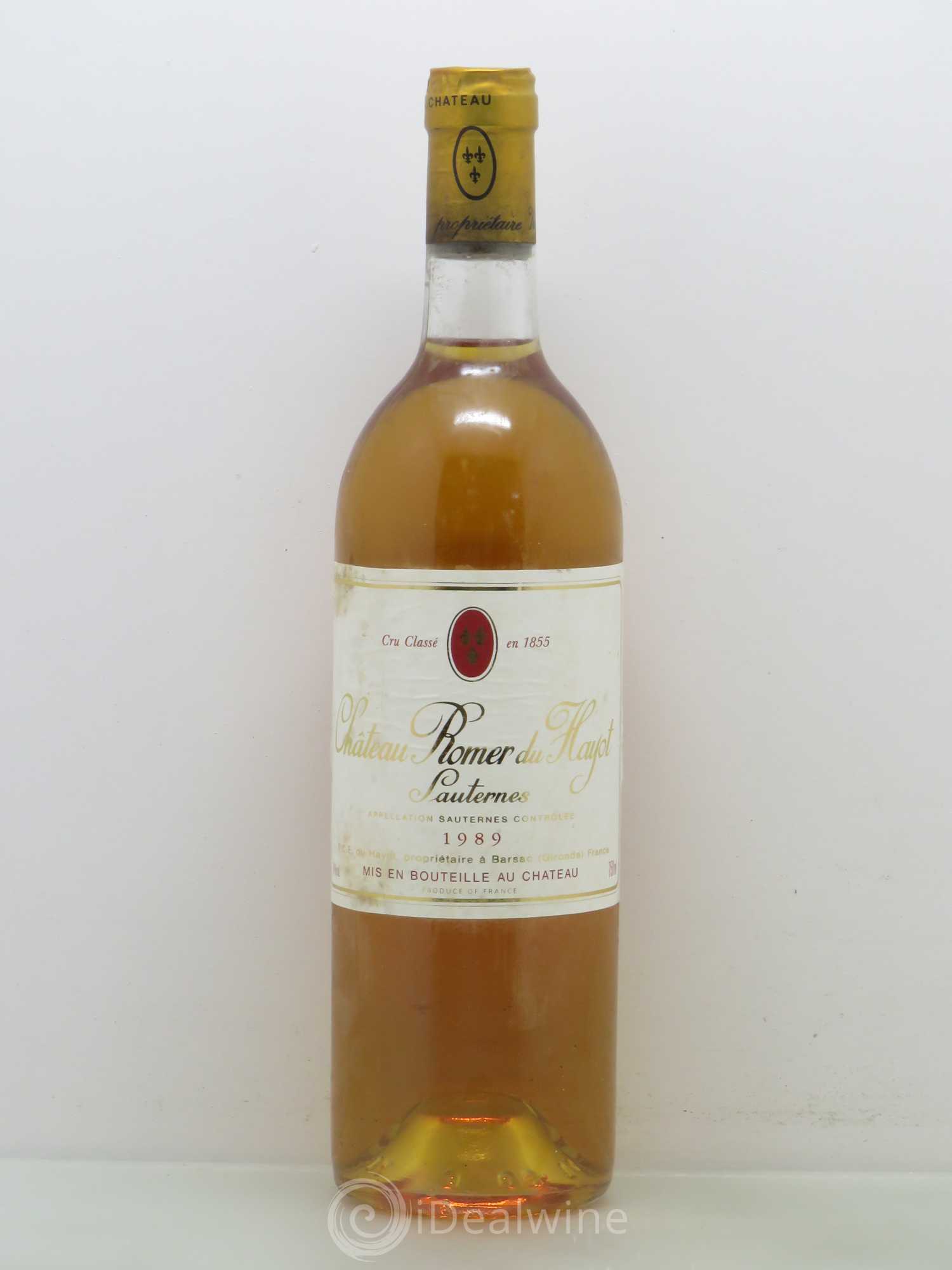 Château Romer du Hayot 2ème Grand Cru Classé 1989 - Lotto di 1 bottiglia - 0