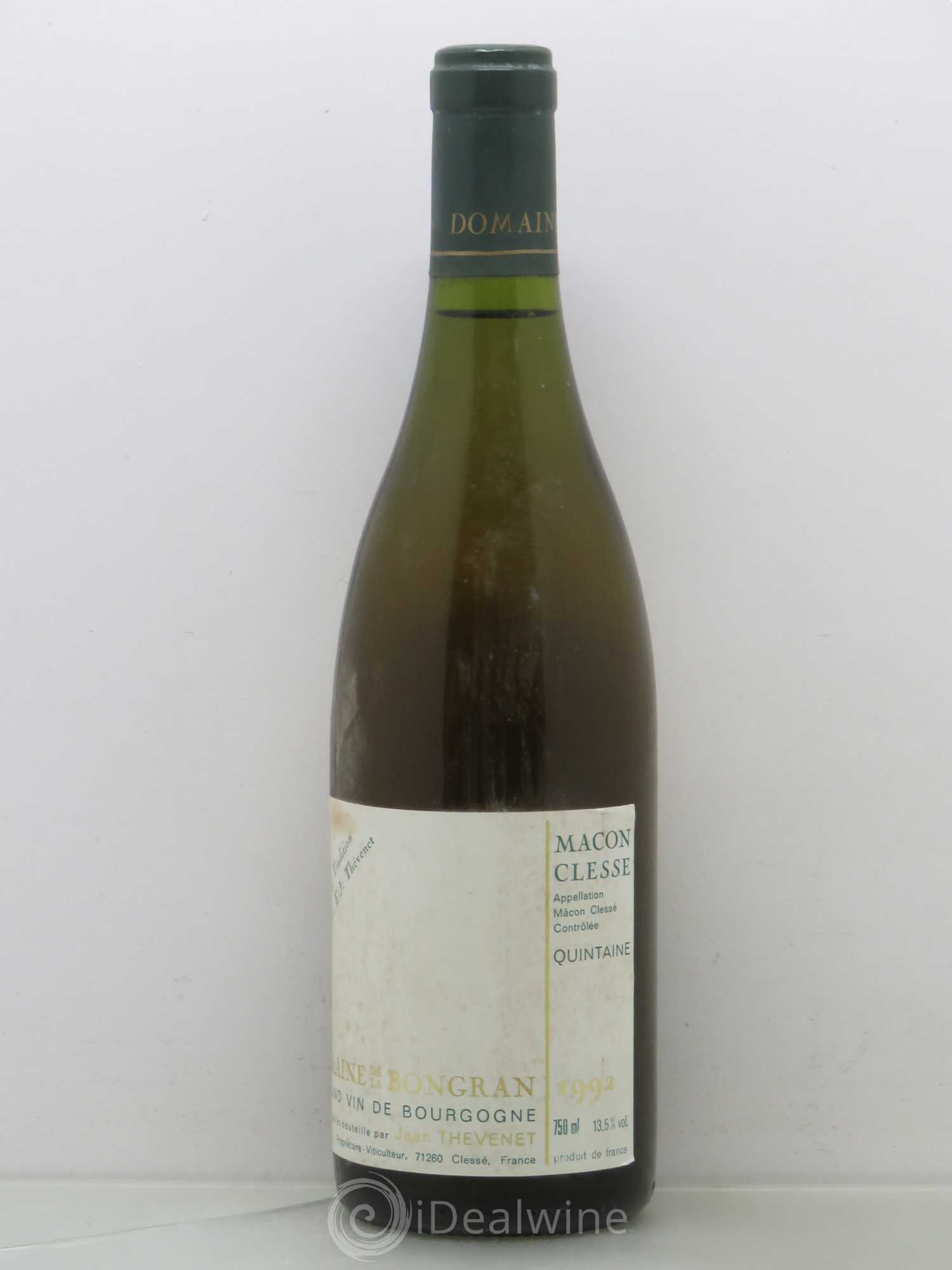 Mâcon Mâcon-Clessé Domaine de la Bongran Thévenet Quintaine Cuvée tradition 1992 - Posten von 1 Flasche - 0