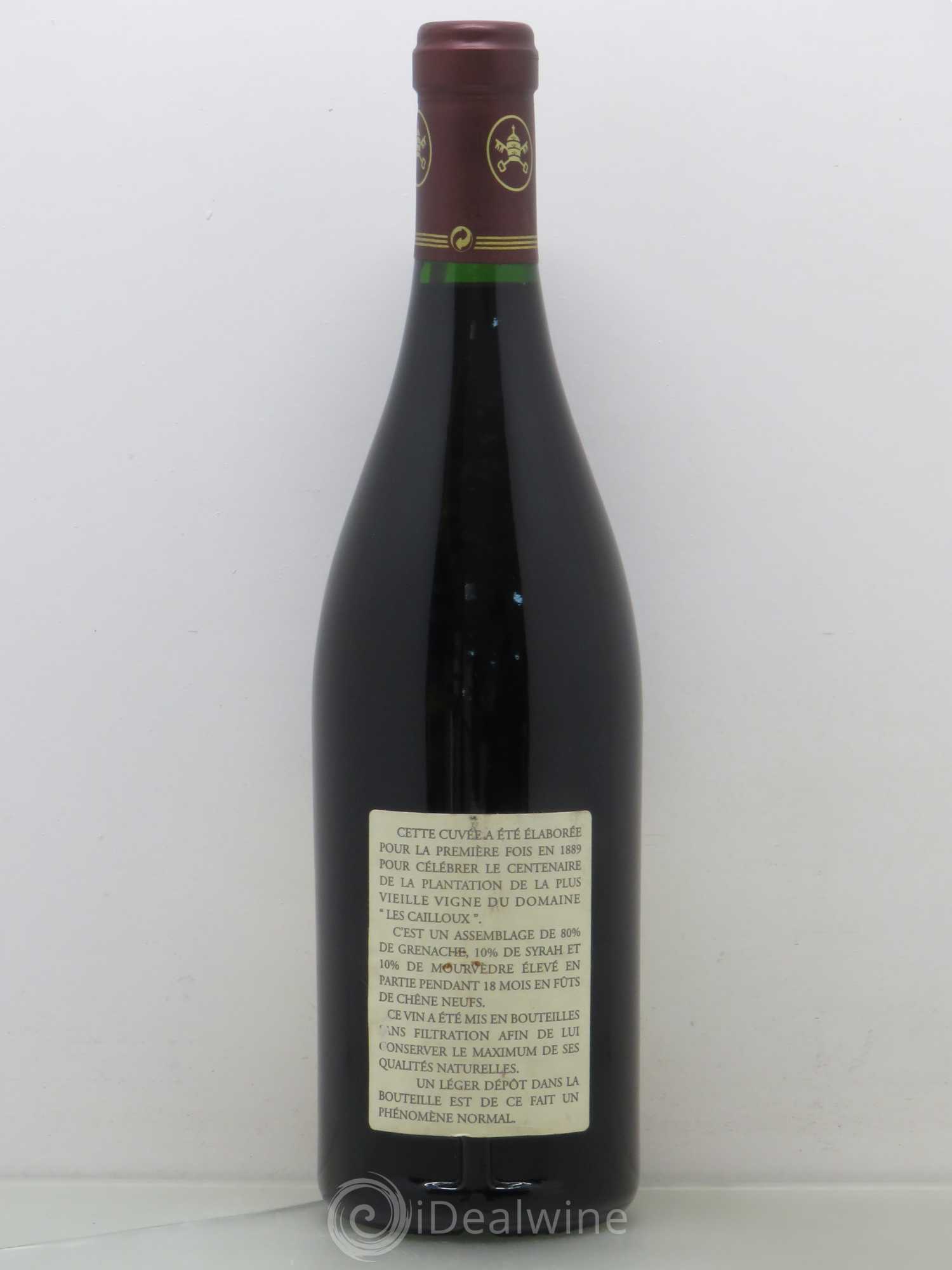 Châteauneuf-du-Pape Les Cailloux Cuvée Centenaire André Brunel 1998 - Lot de 1 bouteille - 1