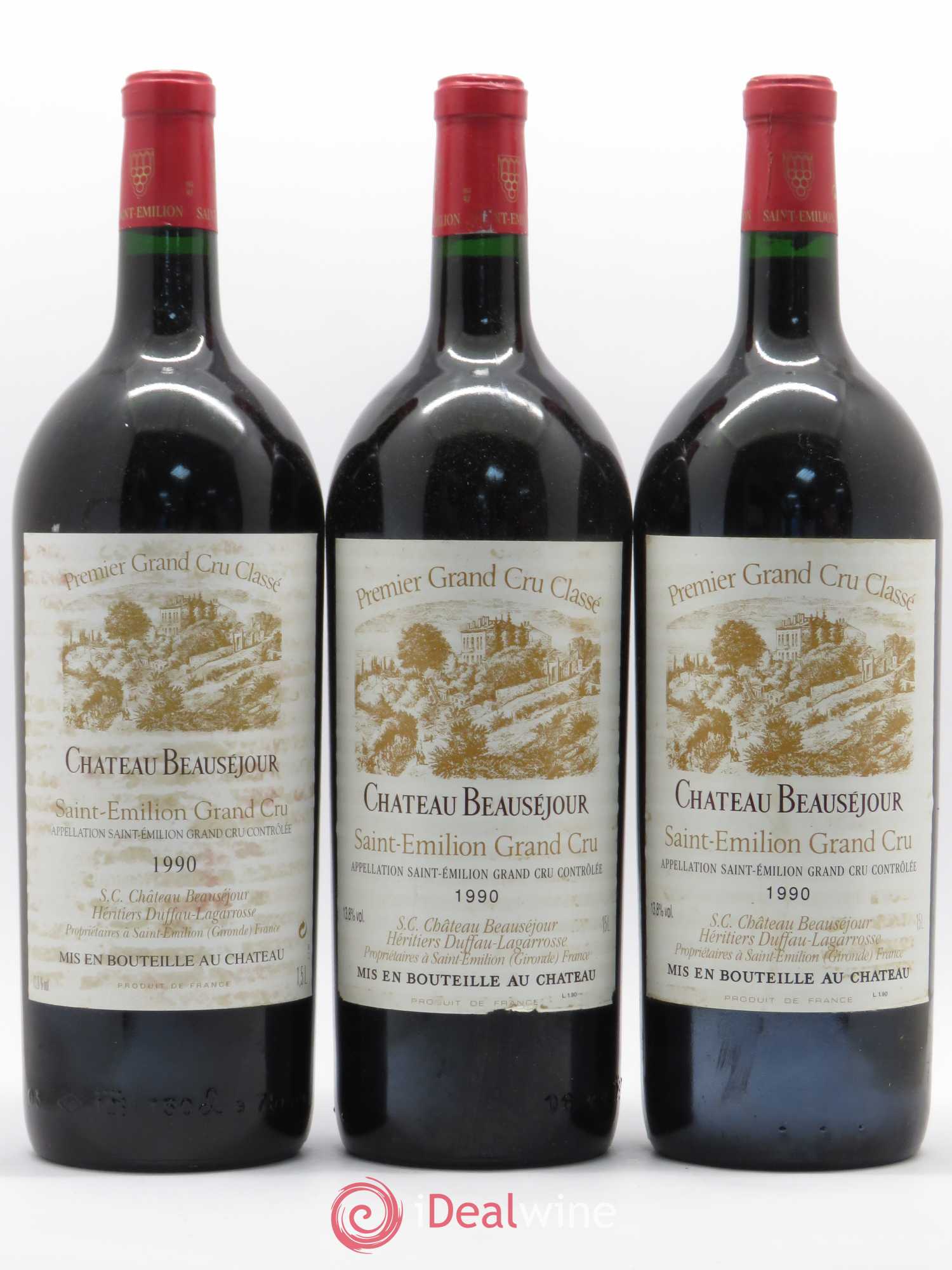 Château Beauséjour (Duffau-Lagarrosse) 1er Grand Cru Classé B 1990 - Lot de 6 magnums - 1