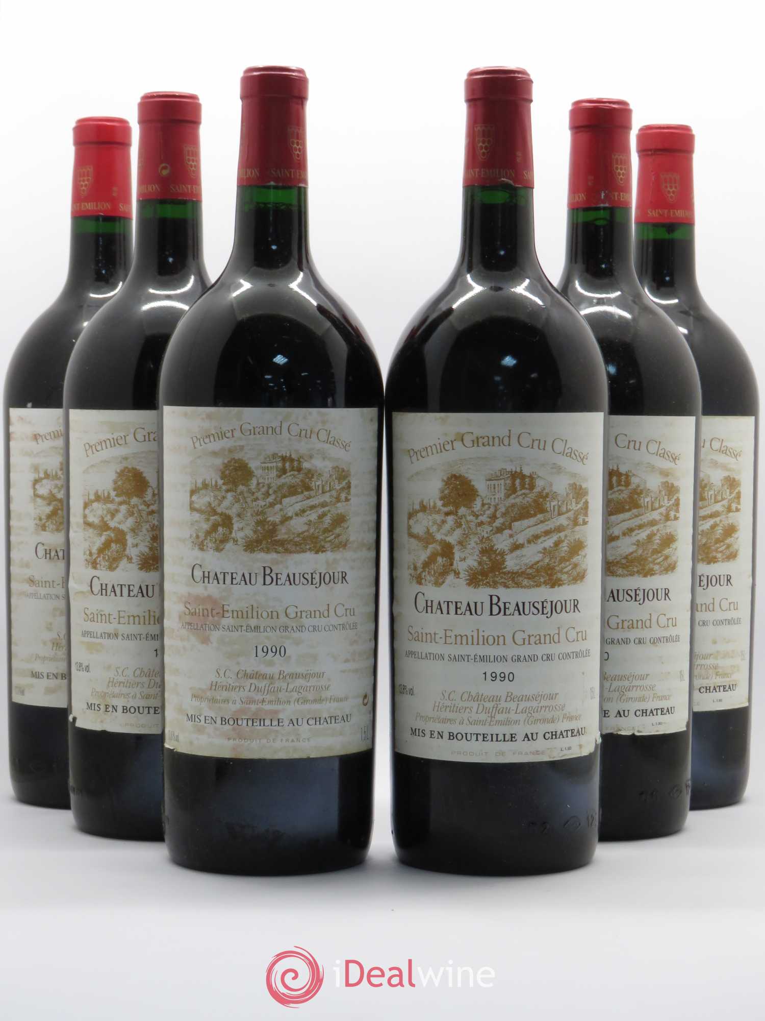 Château Beauséjour (Duffau-Lagarrosse) 1er Grand Cru Classé B 1990 - Lot de 6 magnums - 0