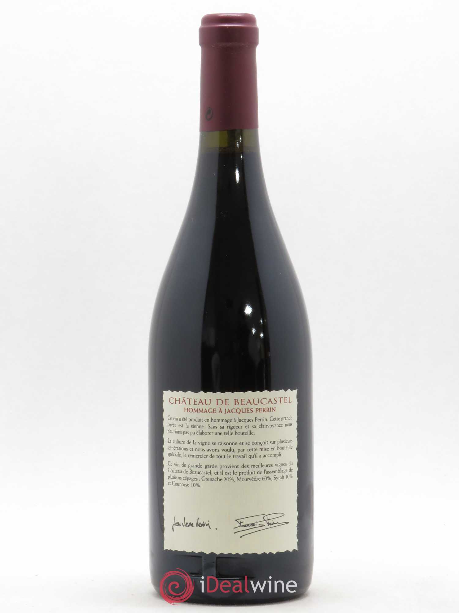 Châteauneuf-du-Pape Château de Beaucastel Hommage à Jacques Perrin Famille Perrin 2001 - Lot de 1 bouteille - 1