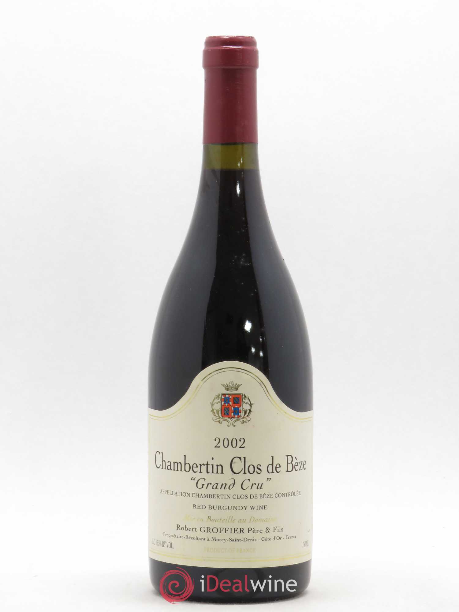Chambertin Clos de Bèze Grand Cru Robert Groffier Père & Fils (Domaine) 2002 - Lot de 1 bouteille - 0