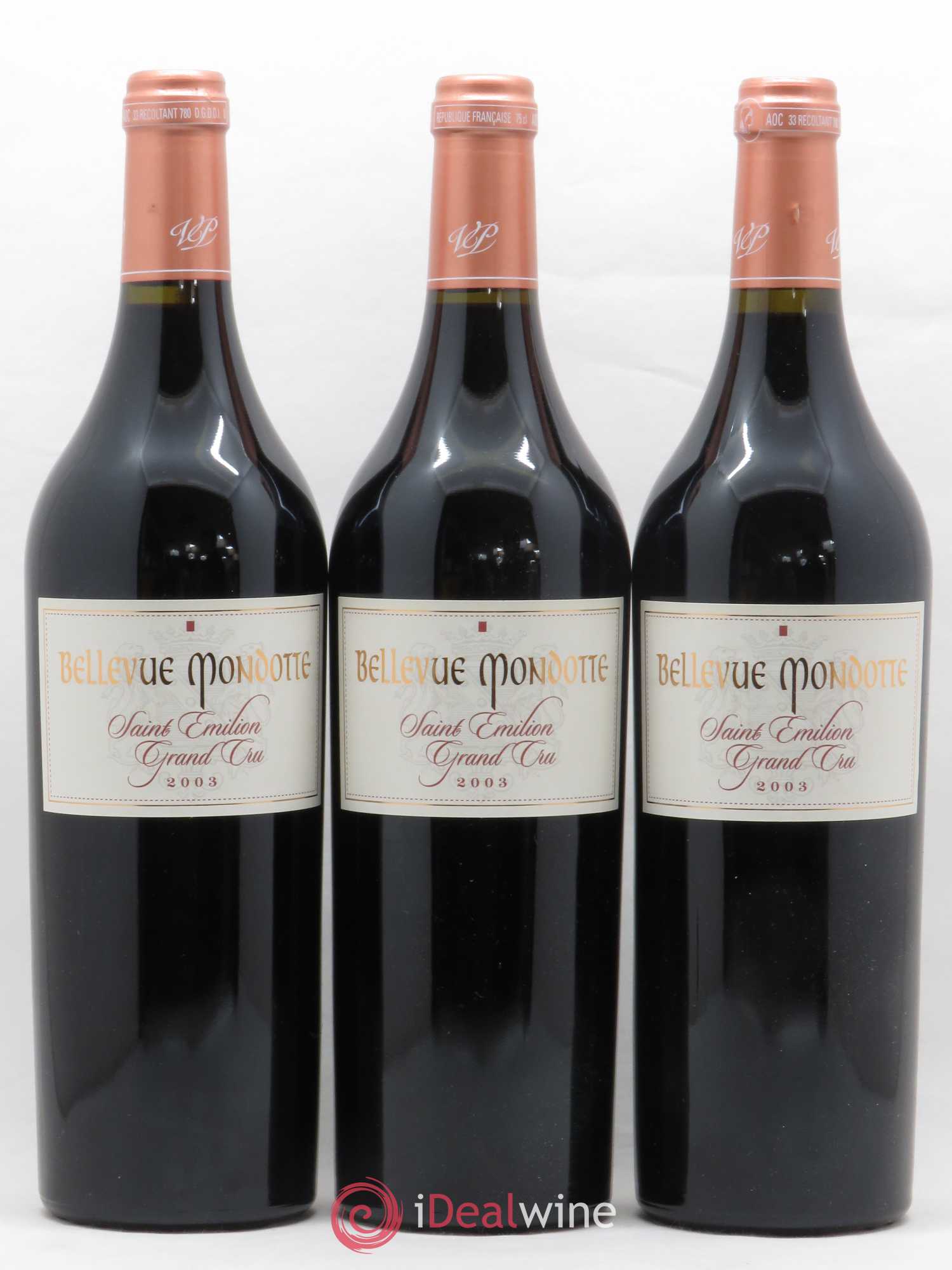 Château Bellevue Mondotte 2003 - Lot de 3 bouteilles - 0