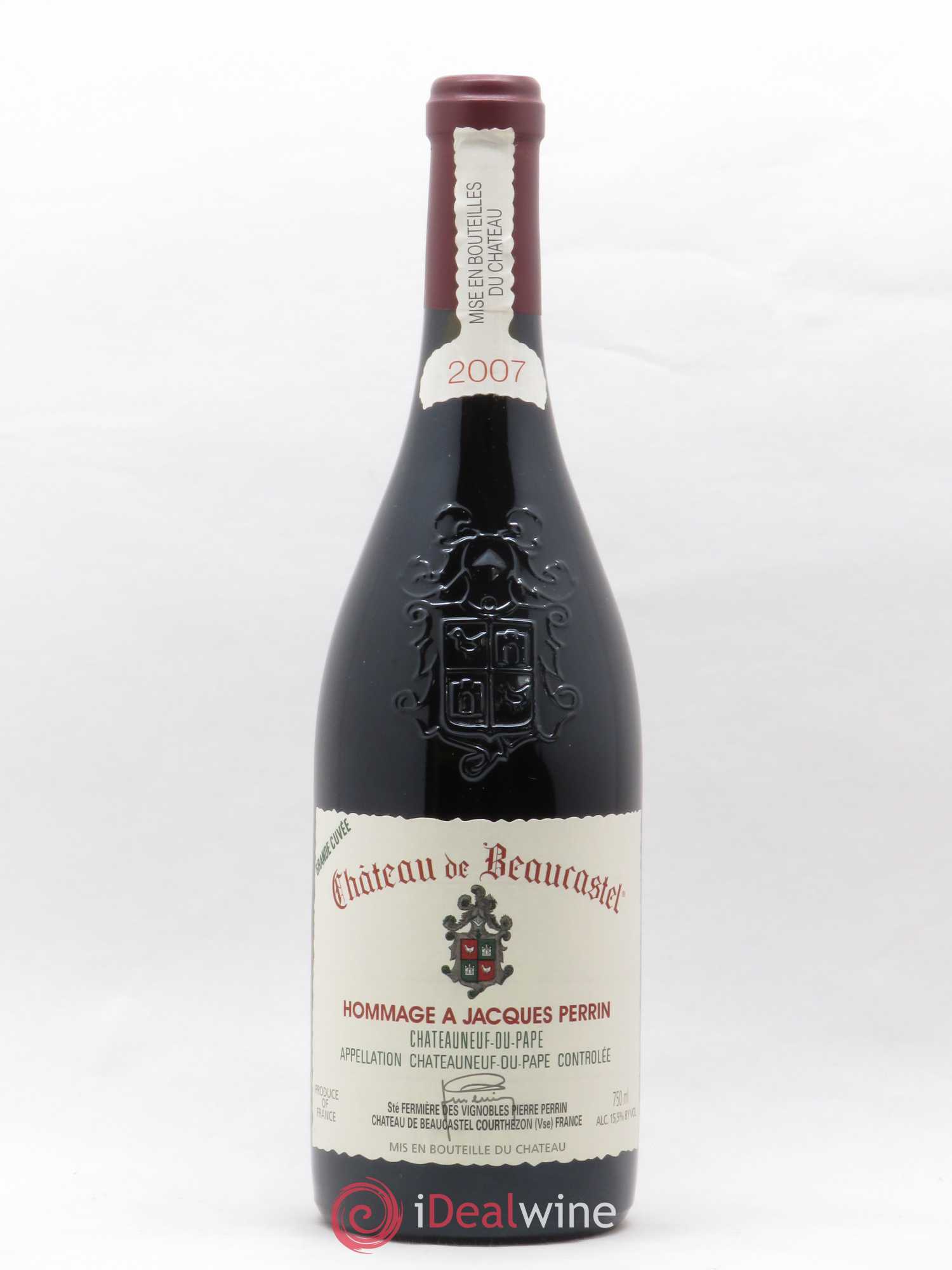 Châteauneuf-du-Pape Château de Beaucastel Hommage à Jacques Perrin Famille Perrin 2007 - Lot de 1 bouteille - 0