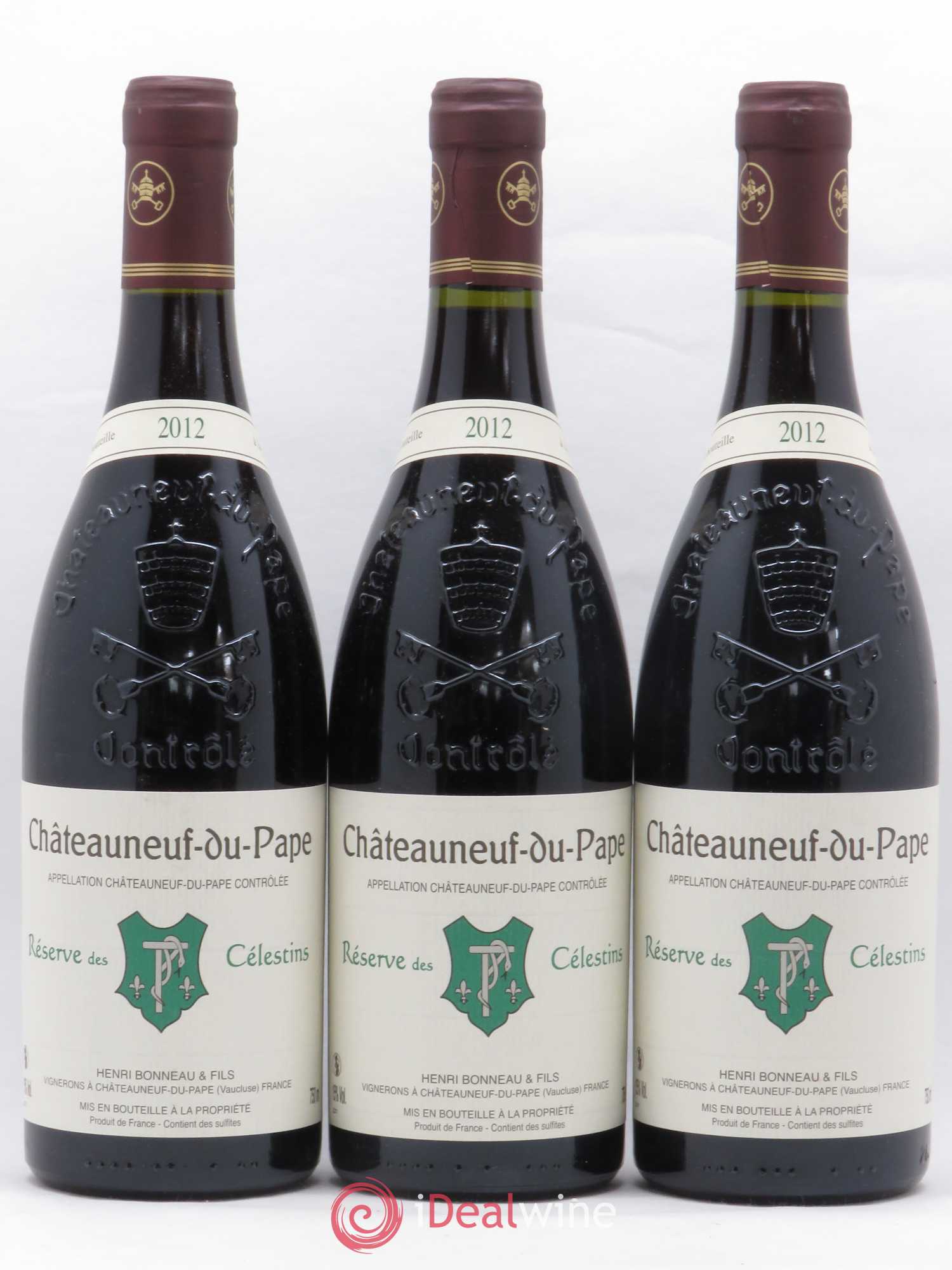 Châteauneuf-du-Pape Réserve des Célestins Henri Bonneau & Fils 2012 - Lot de 3 bouteilles - 0
