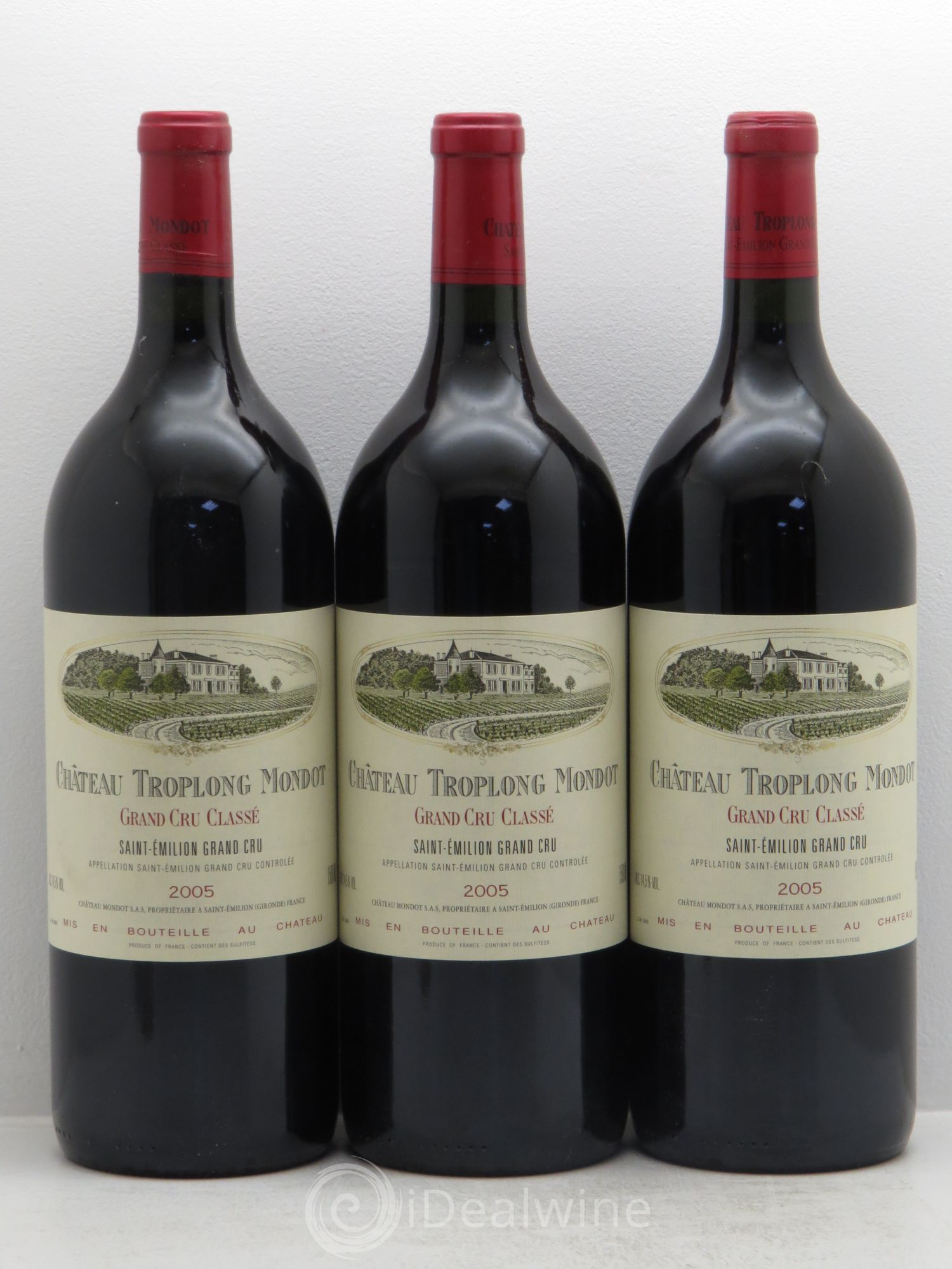 Château Troplong Mondot 1er Grand Cru Classé B 2005 - Lot de 3 magnums - 0