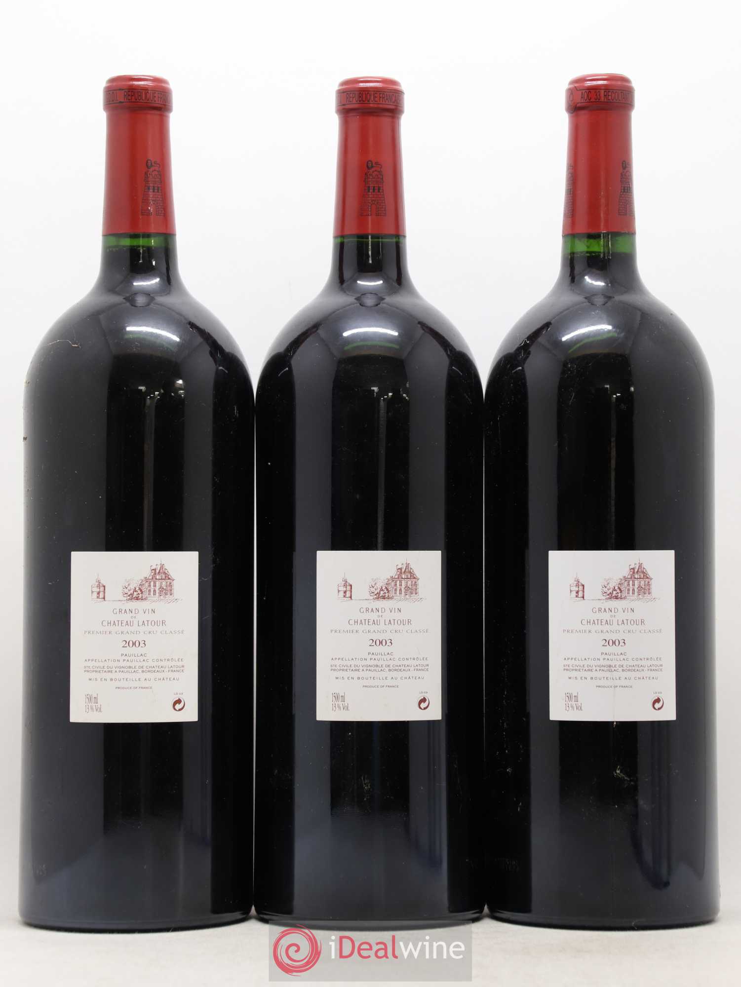 Château Latour 1er Grand Cru Classé 2003 - Lot de 3 magnums - 1