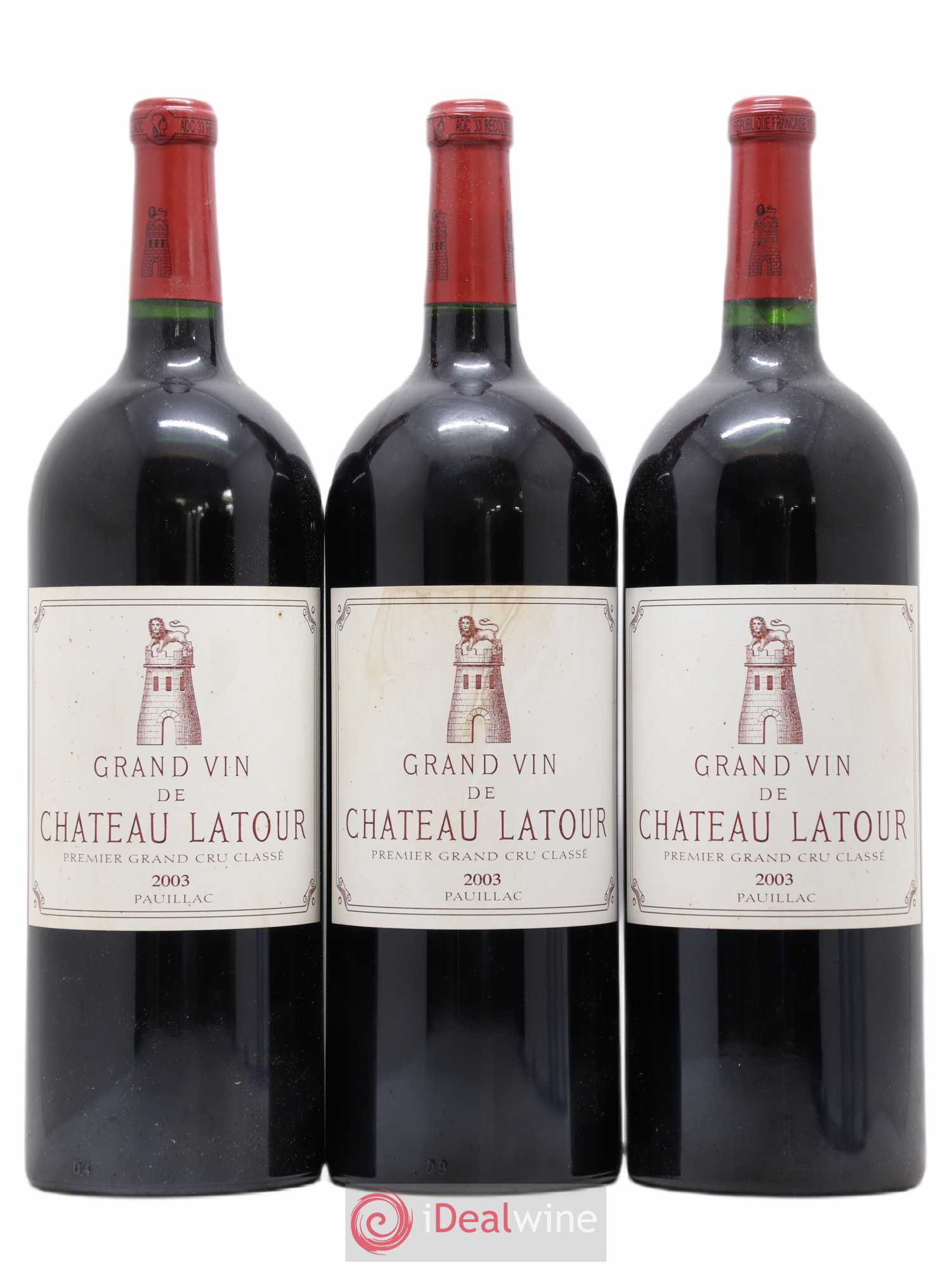 Château Latour 1er Grand Cru Classé 2003 - Lot de 3 magnums - 0