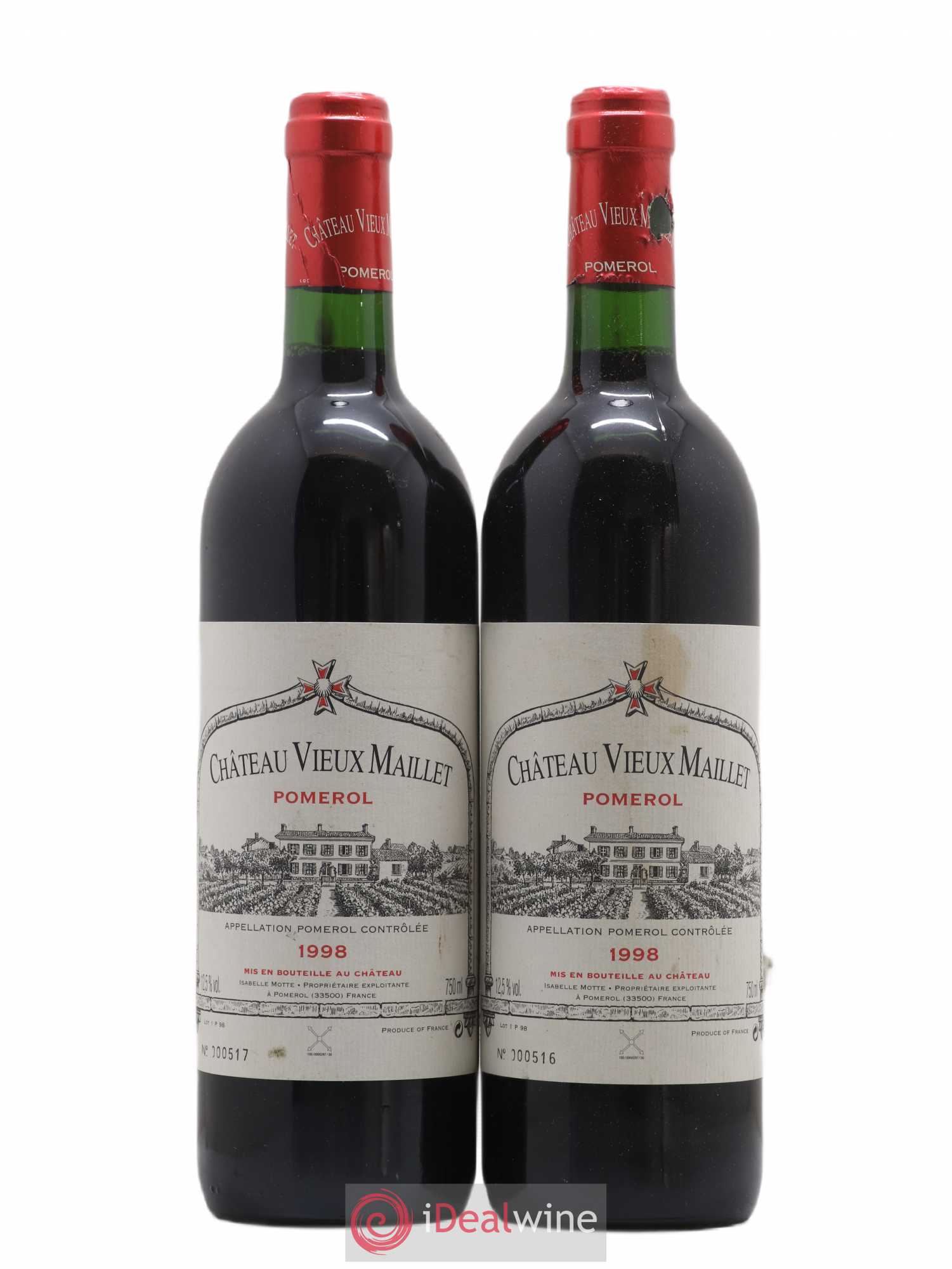 Château Vieux Maillet 1998 - Lot de 2 bouteilles - 0