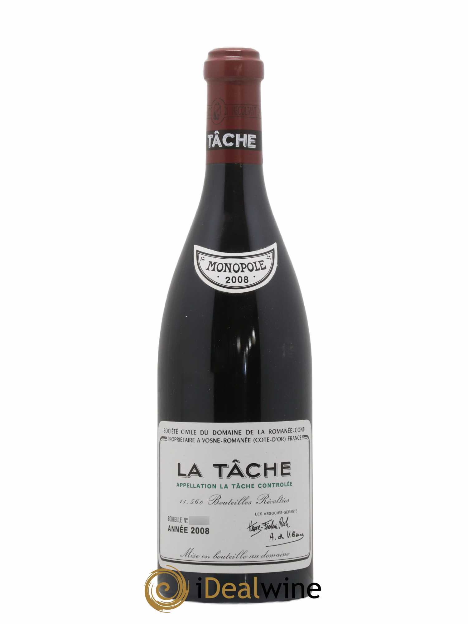 La Tâche Grand Cru Domaine de la Romanée-Conti 2008 - Lot de 1 bouteille - 0