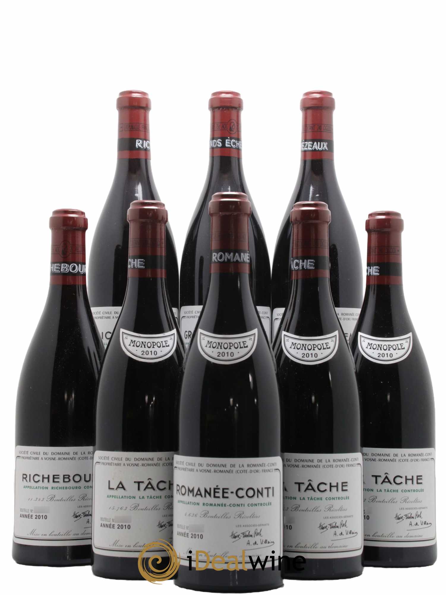Assortiment 2010 du Domaine de la Romanée-Conti Domaine de la Romanée-Conti 2010 - Lot de 8 bouteilles - 0