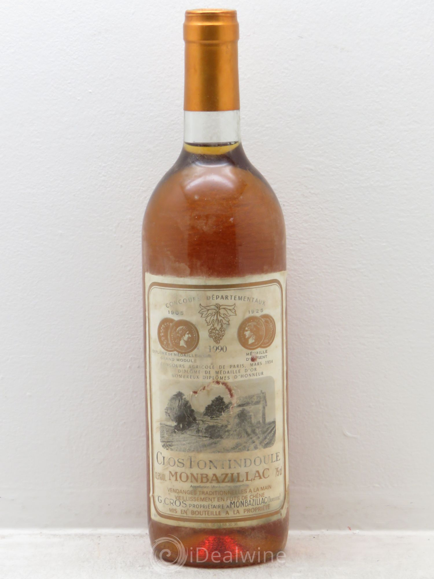 Monbazillac Clos fontindoule 1990 - Lotto di 6 bottiglie - 0