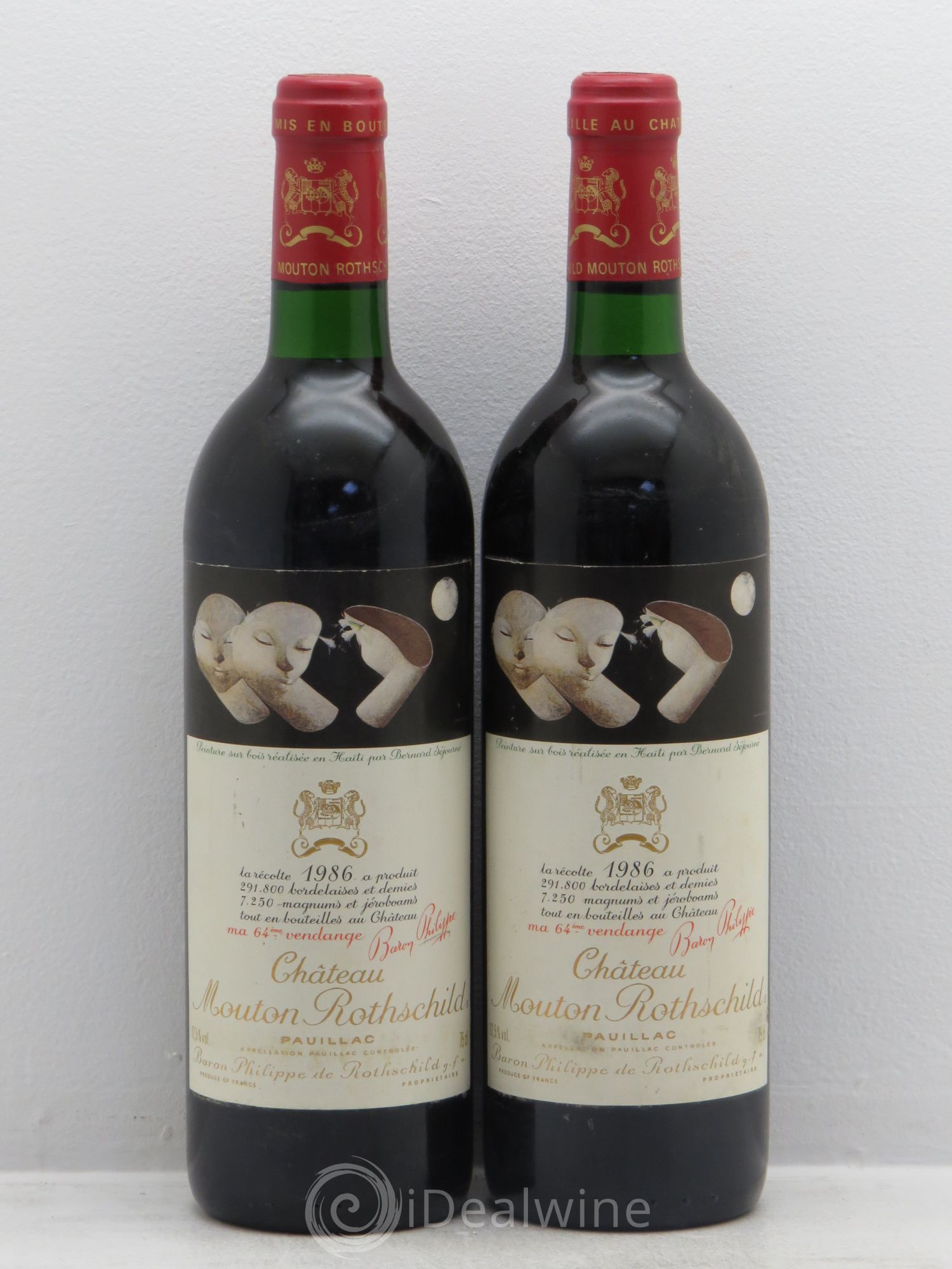 Château Mouton Rothschild 1er Grand Cru Classé 1986 - Lot de 2 bouteilles - 0