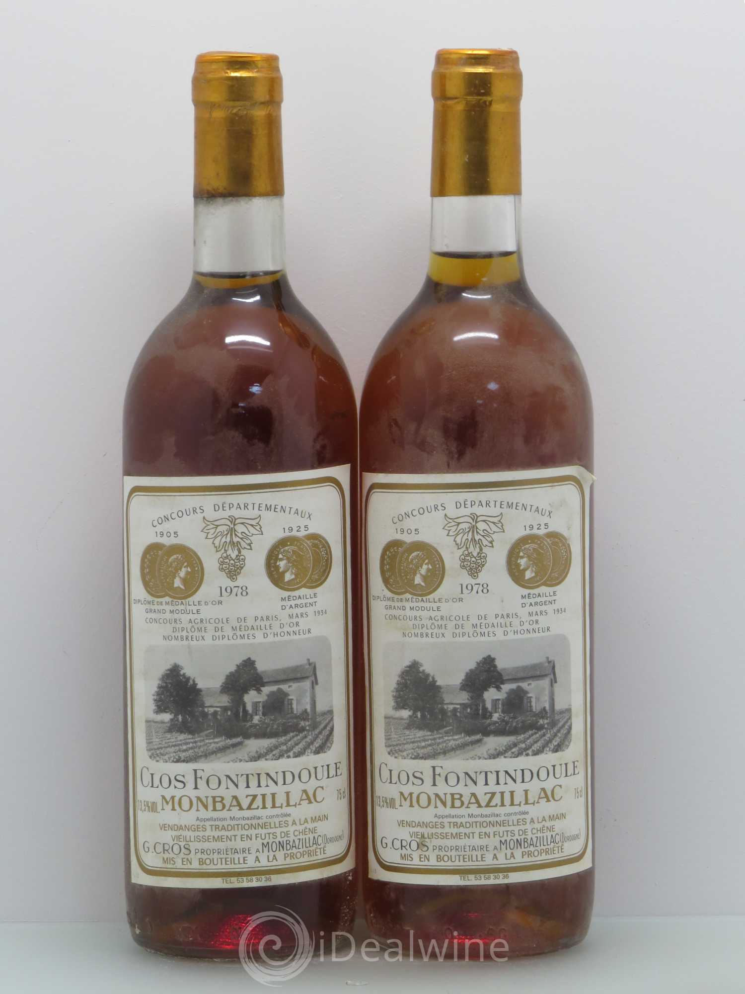 Monbazillac Clos Fontindoule - G.Cros 1978 - Lotto di 2 bottiglie - 0