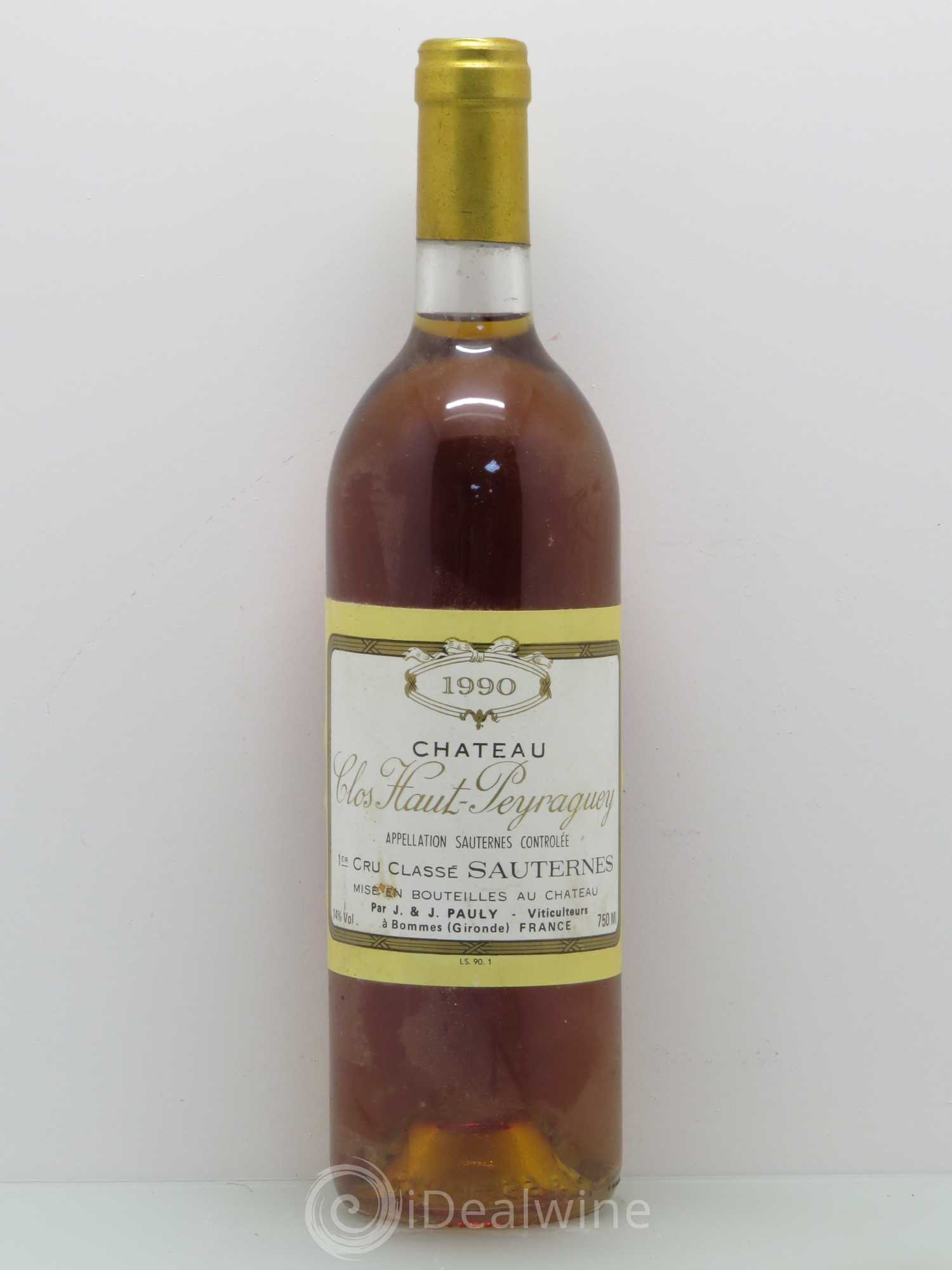 Clos Haut-Peyraguey 1er Grand Cru Classé 1990 - Lotto di 1 bottiglia - 0