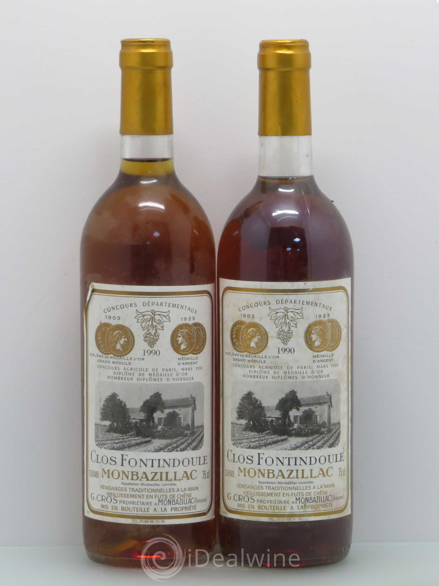 Monbazillac Clos Fontindoule - G.Cros 1990 - Lotto di 2 bottiglie - 0