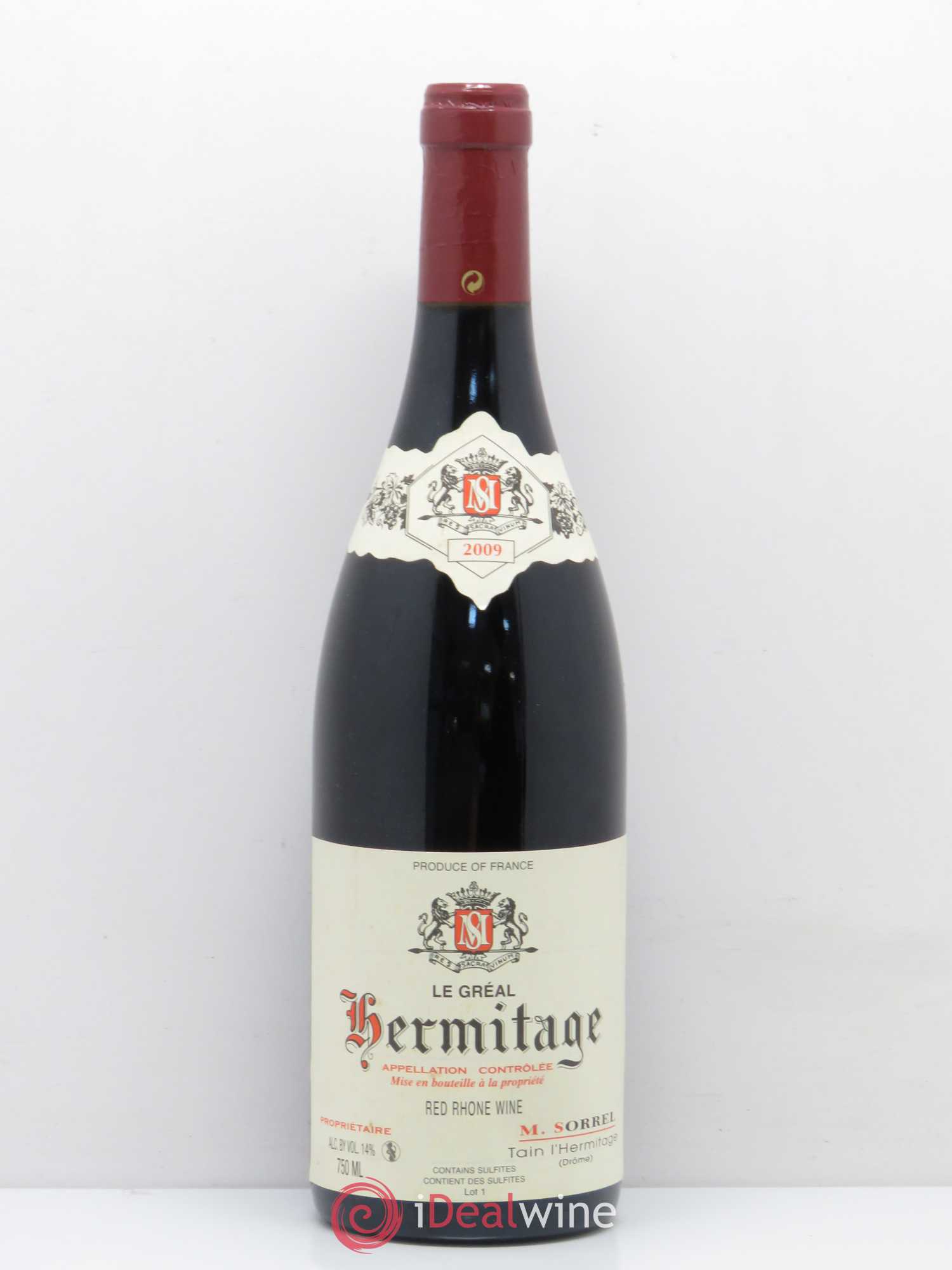 Hermitage Le Gréal Marc Sorrel 2009 - Lot de 1 bouteille - 0