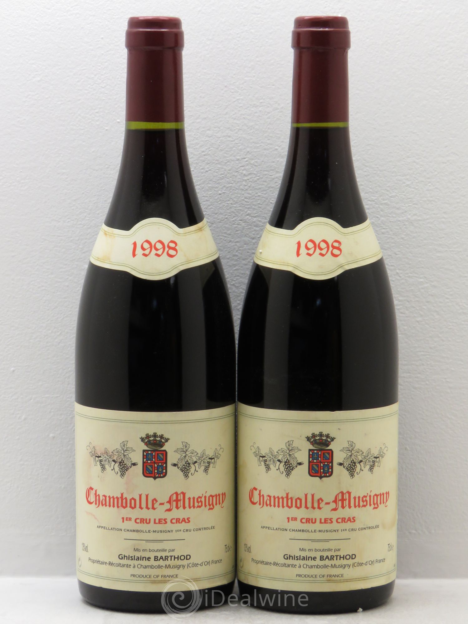 Chambolle-Musigny 1er Cru Les Cras Ghislaine Barthod 1998 - Lot de 2 bouteilles - 0