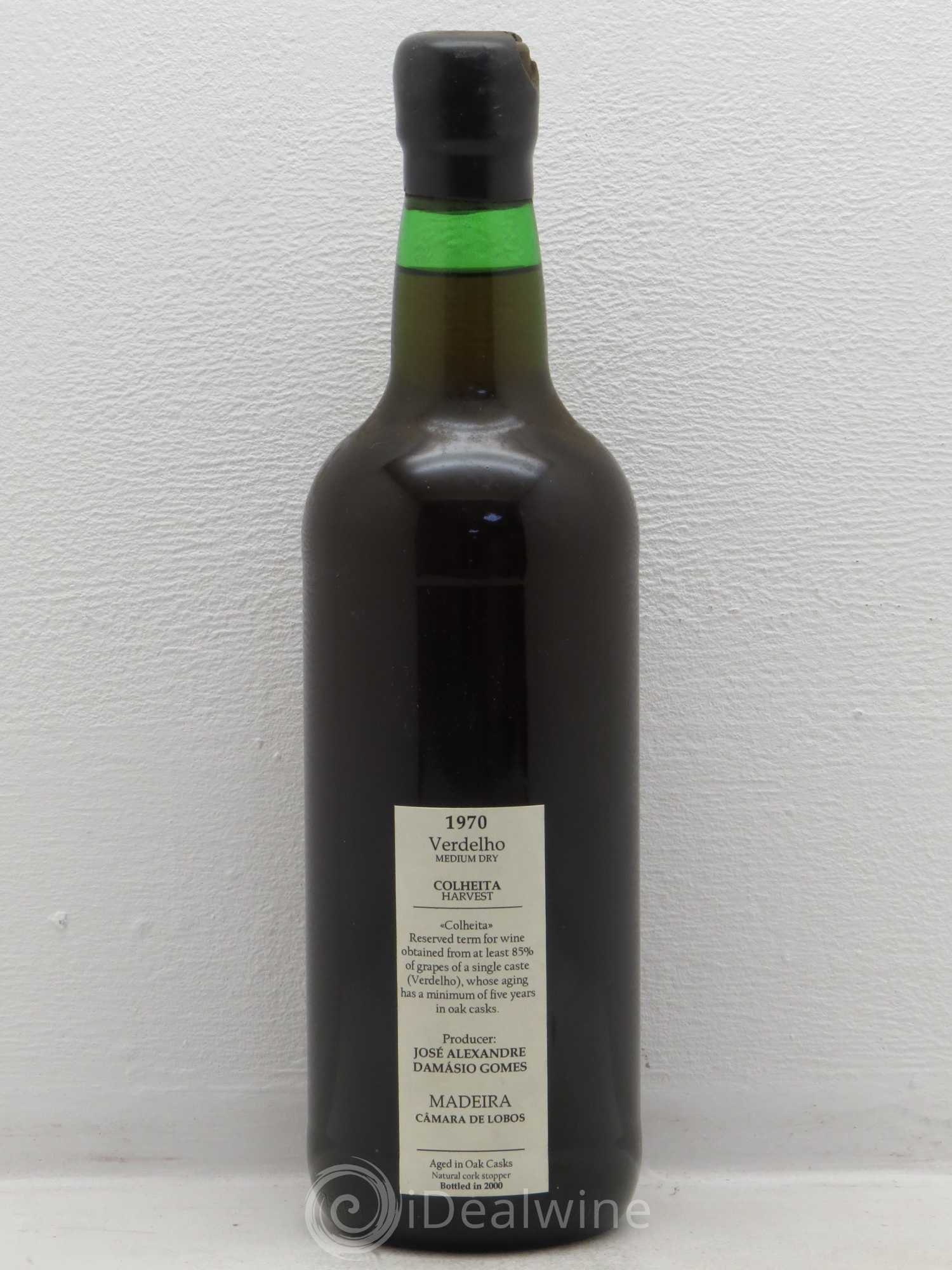 Madère Verdhello Medium Dry Colheita Harvest Jose Alexandre Damasion Gomes 1970 - Posten von 1 Flasche - 1