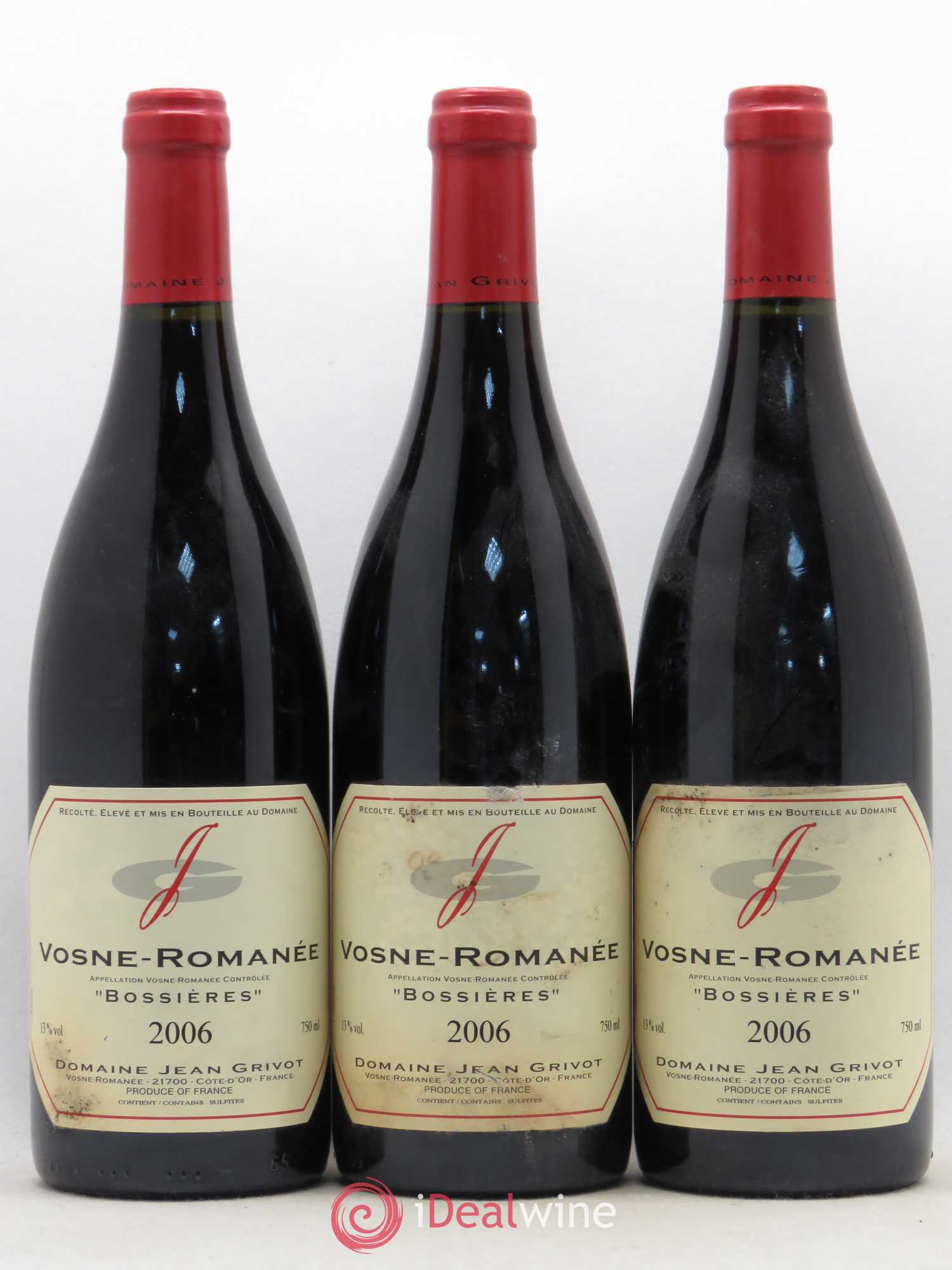 Vosne-Romanée Bossières Jean Grivot 2006 - Lot de 3 bouteilles - 0