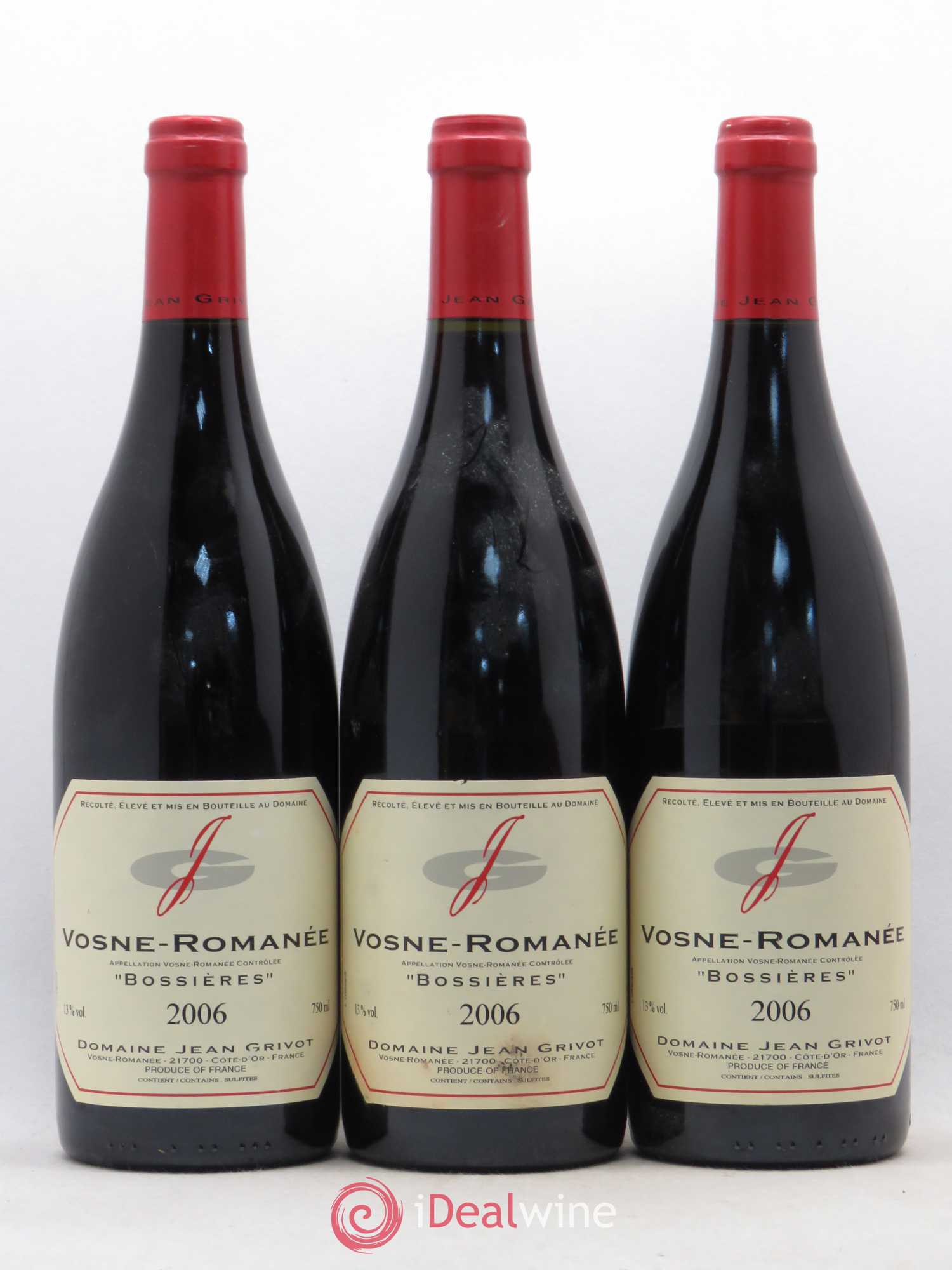 Vosne-Romanée Bossières Jean Grivot 2006 - Lot de 3 bouteilles - 0