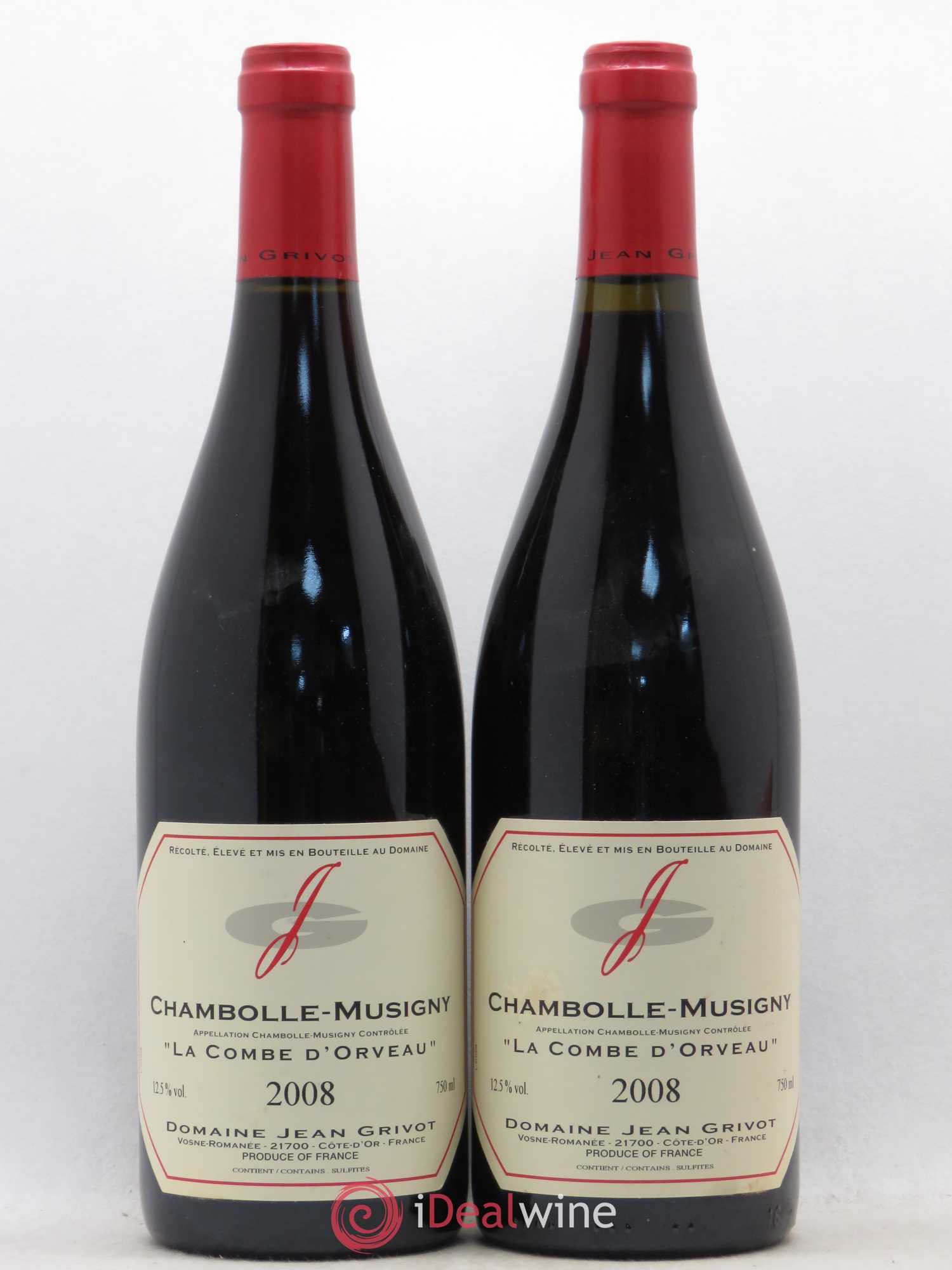 Chambolle-Musigny Combe d'Orveau Jean Grivot 2008 - Lot de 2 bouteilles - 0