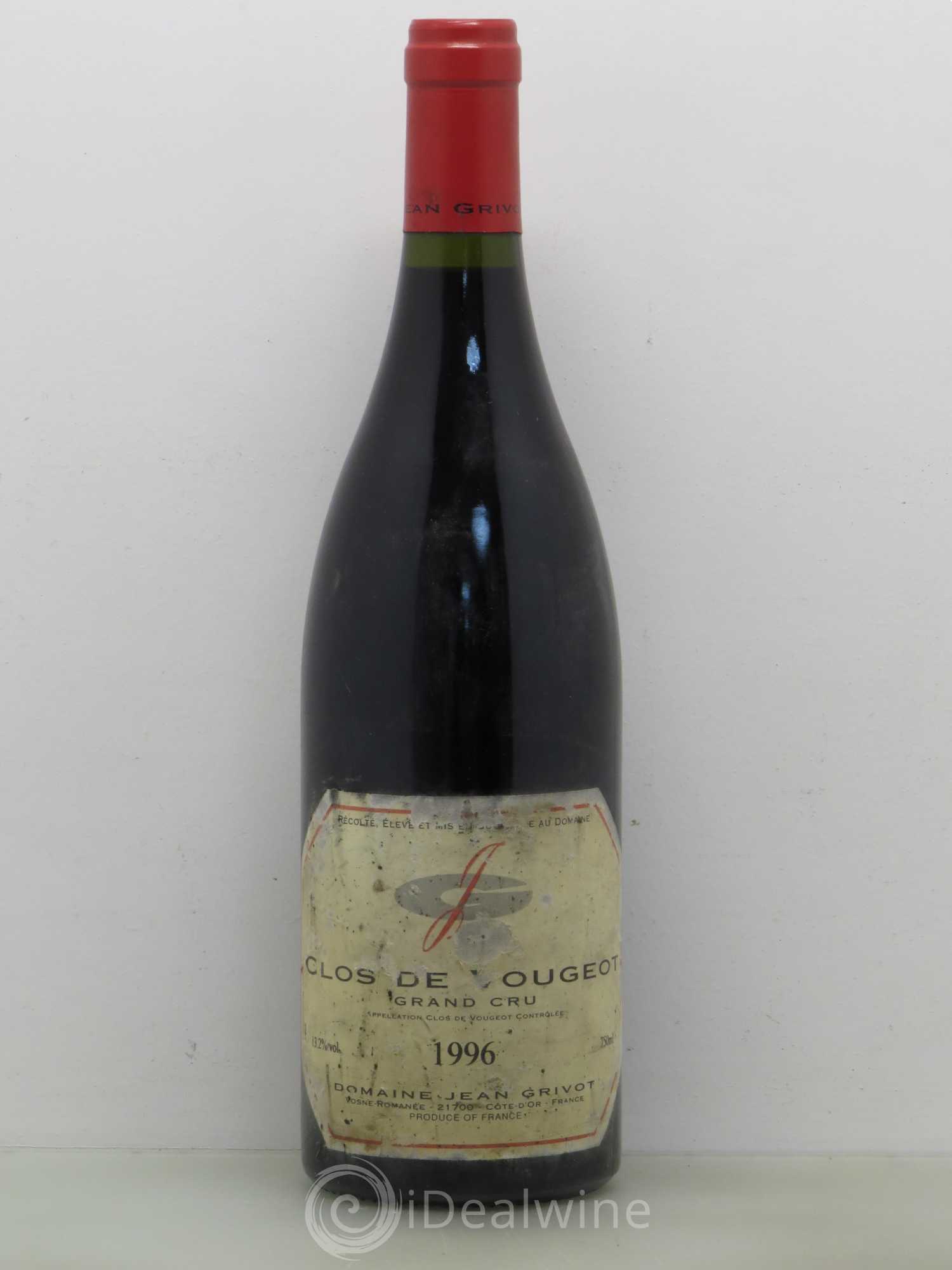 Clos de Vougeot Grand Cru Jean Grivot 1996 - Lot de 1 bouteille - 0