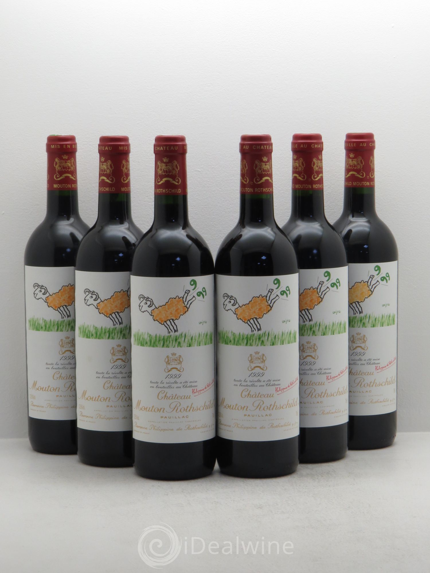 Château Mouton Rothschild 1er Grand Cru Classé 1999 - Lot de 6 bouteilles - 0