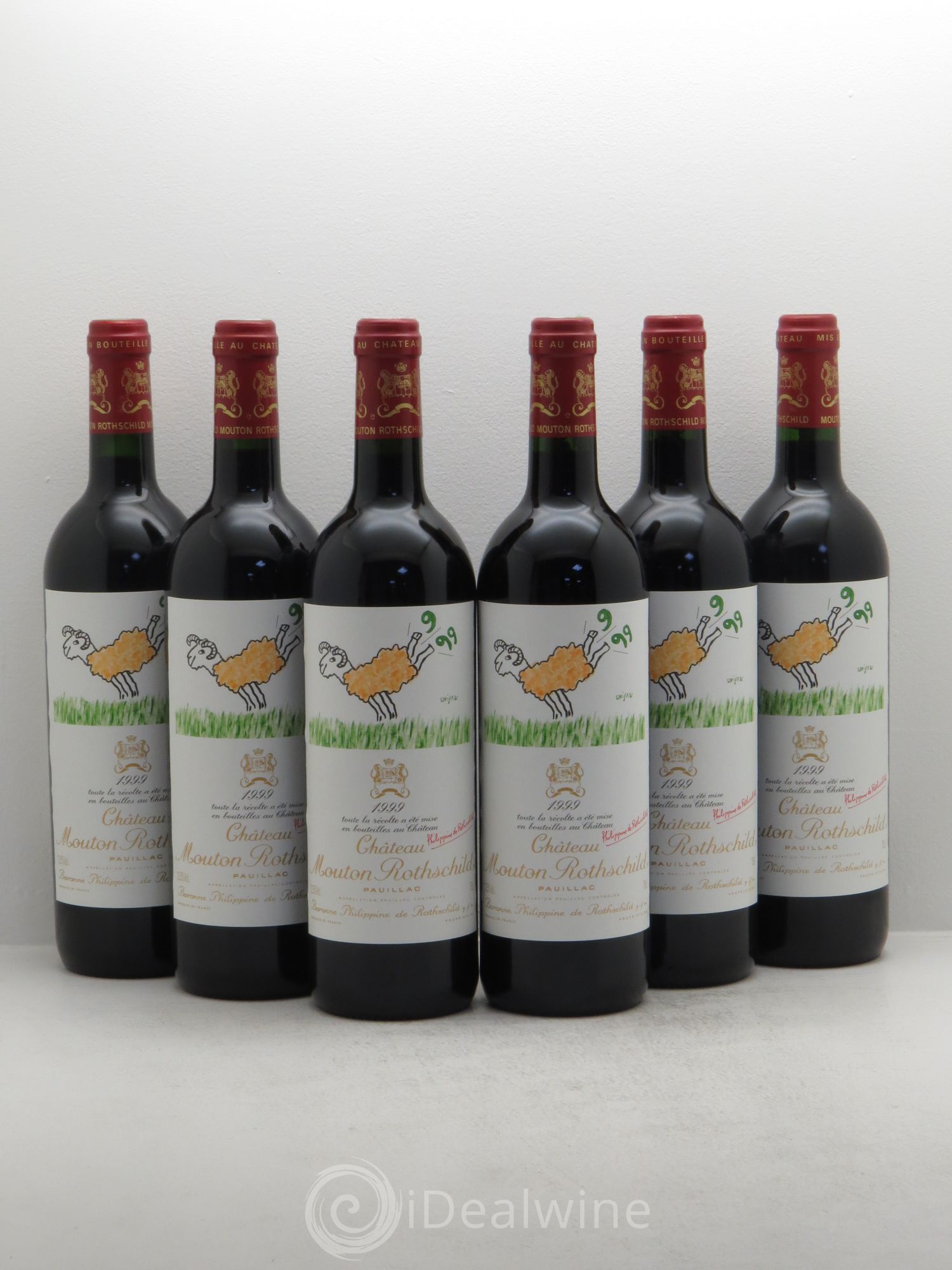 Château Mouton Rothschild 1er Grand Cru Classé 1999 - Lot de 6 bouteilles - 0