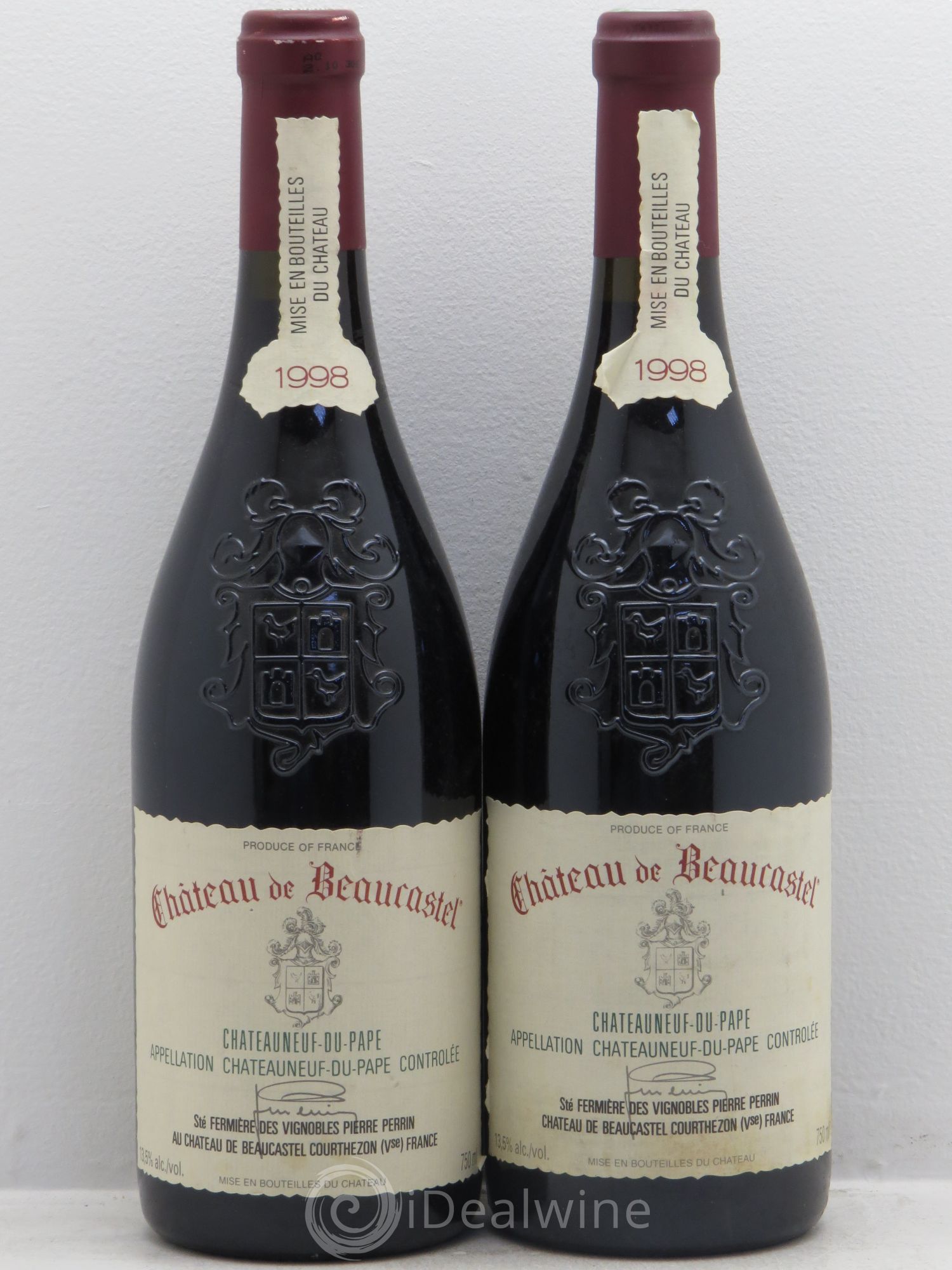 Châteauneuf-du-Pape Château de Beaucastel Famille Perrin 1998 - Lot de 2 bouteilles - 0